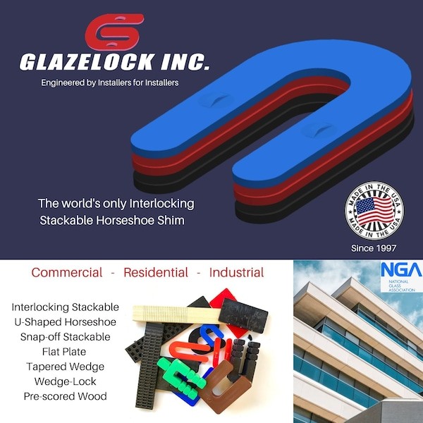 GLAZELOCK FS02 1/8″, 2″ x 4″ Plastic Flat Plate Shims Red 600pc/box (50 sheets