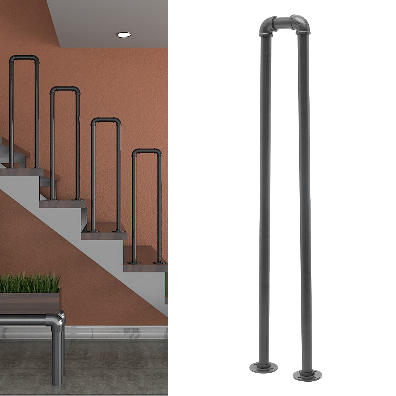 U-shaped Handrail for Stairs,7.87×39.37in , for Home and Commercial