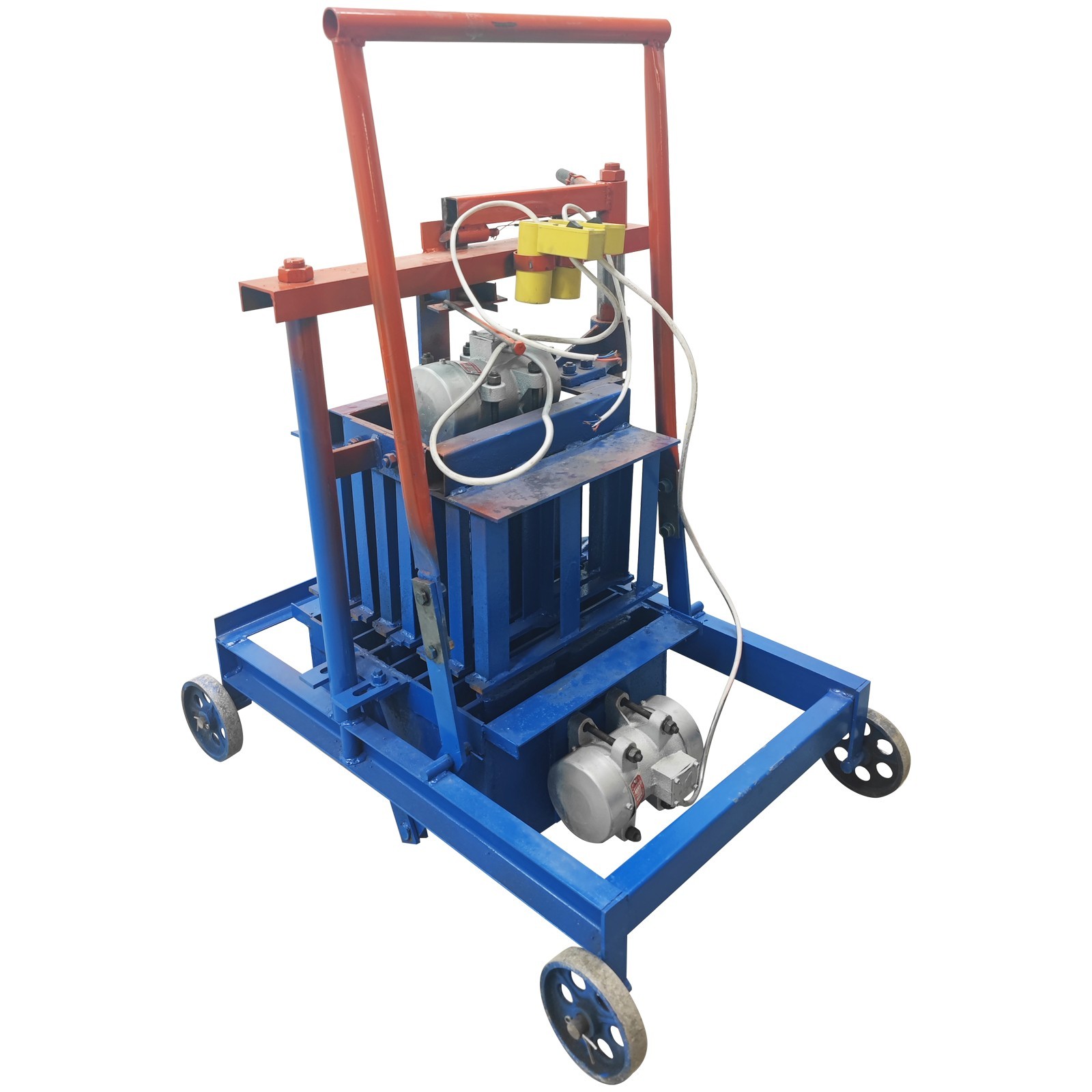 Hand-propelled Hollow Soil Block Brick Molding Machine 220V 4 Bricks/Time 550W*2