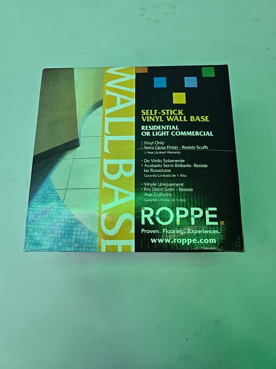 Roppe 4 In. x 20 Ft. Roll Vinyl Self-Stick Wall Cove Base HC40C51S100 – Black