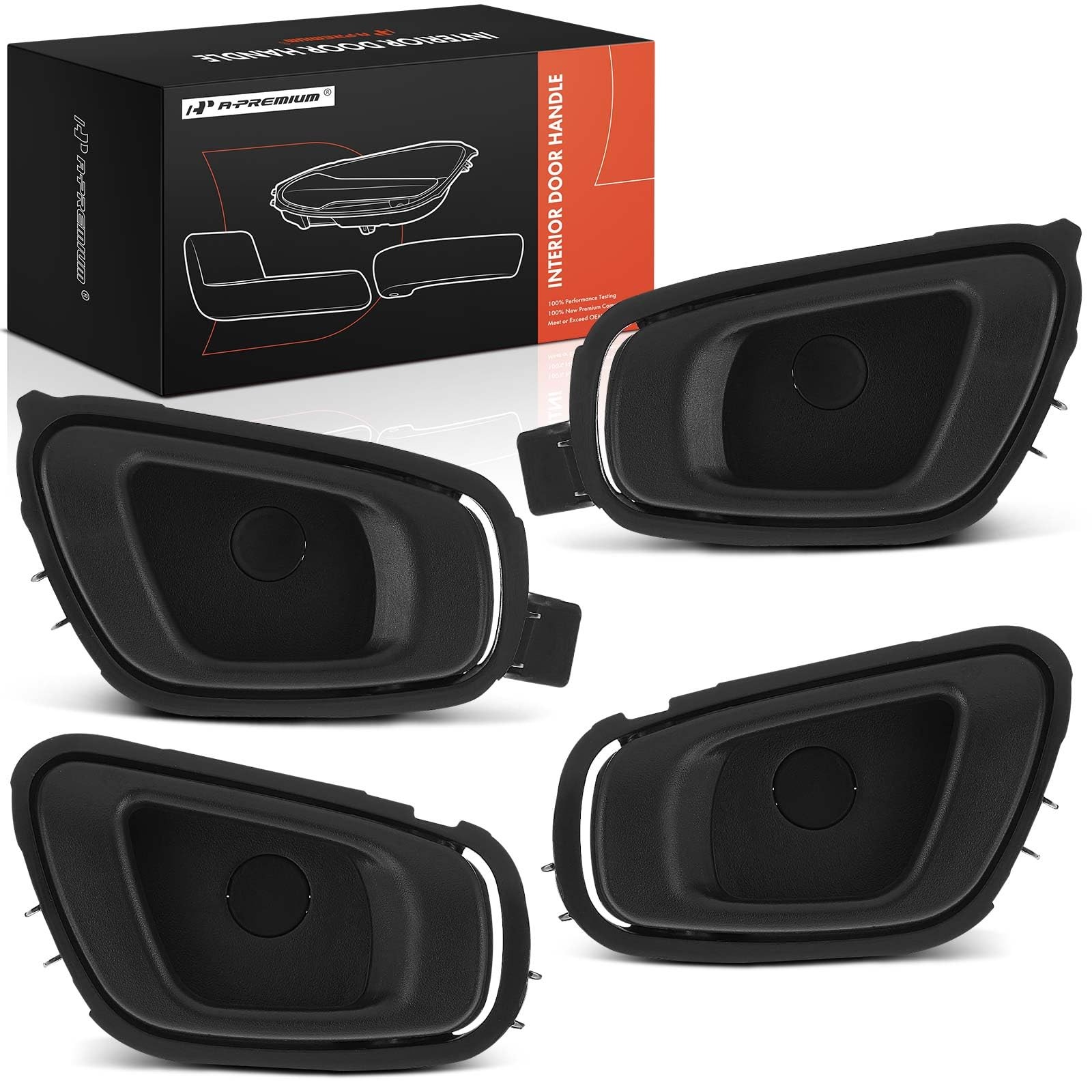 4-PC Textured Black Interior Door Handles for Spark 2013-2015 Spark EV 2014-2016