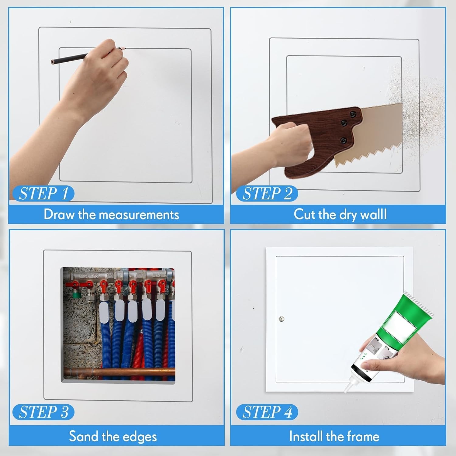 Access Panel 24×24 Inch Aluminum Wall Mount for Plumbing Electrical HVAC Drywall