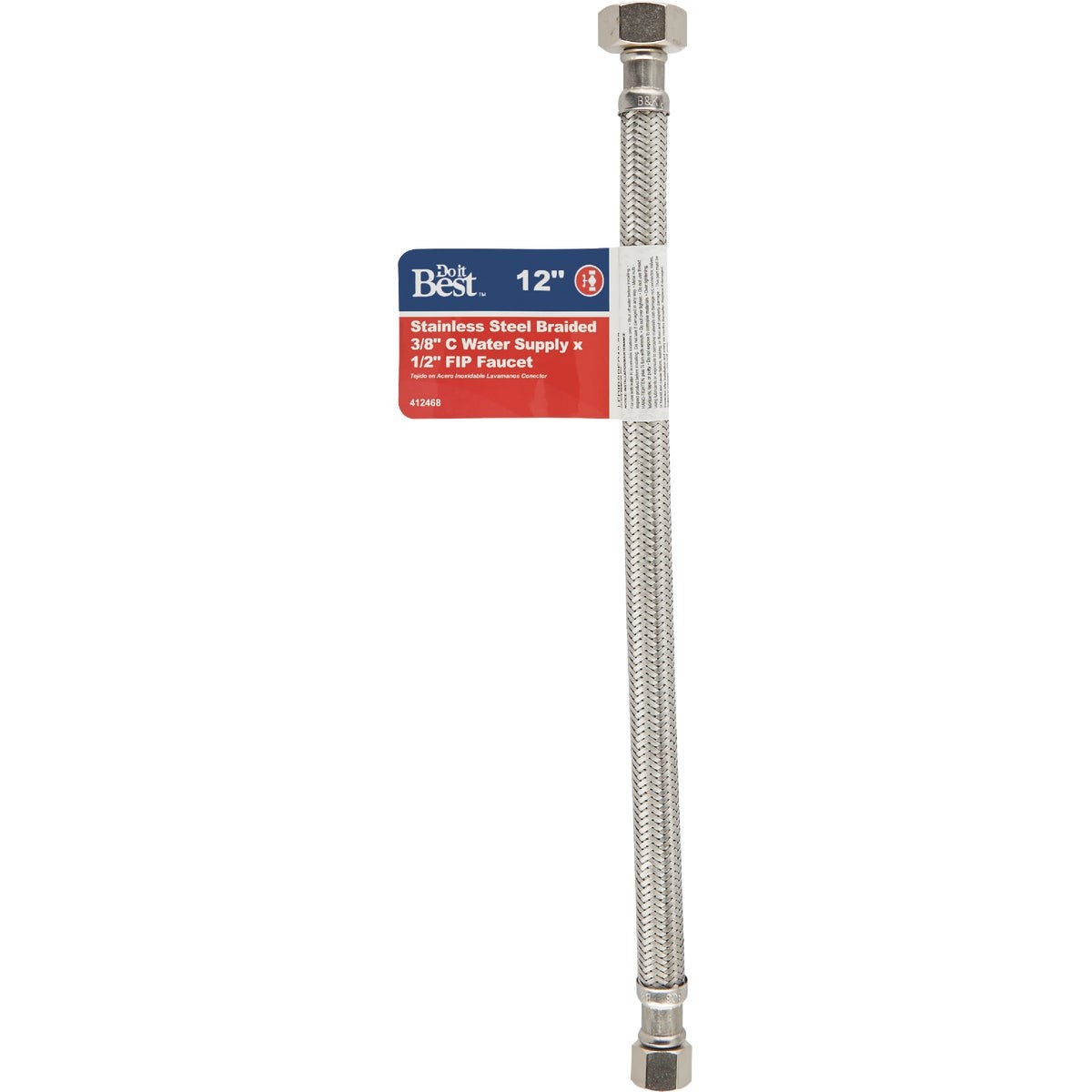 Do it Best 3/8 In. C X 1/2 In. F X 12 In. L. Braided Stainless Steel Faucet