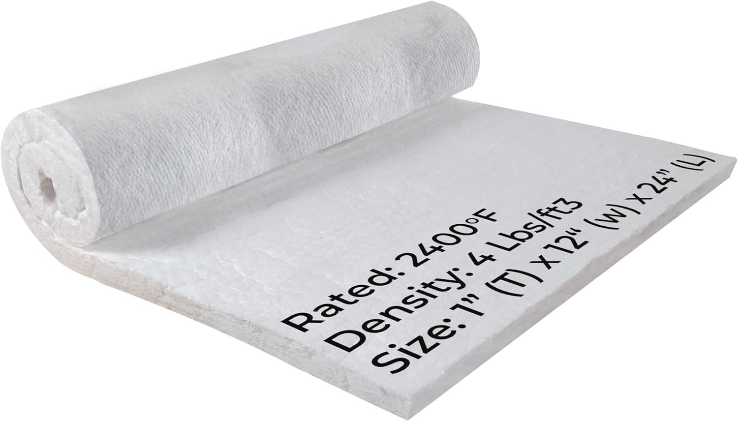 Ceramic Fiber Blanket – 2400F – High Temp Insulation Blanket – 1″ x 12″ x 24″