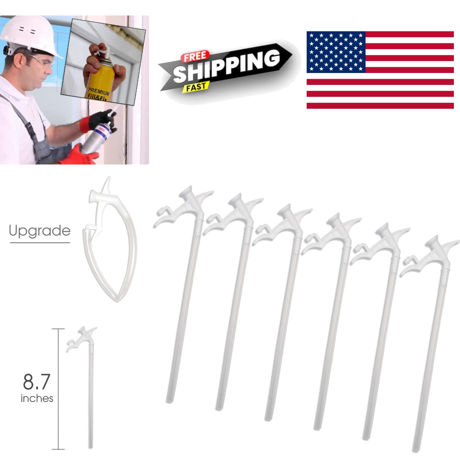 Upgraded Spray Foam Replacement Tubes Pack of 6 for Gap Filling Insulation
