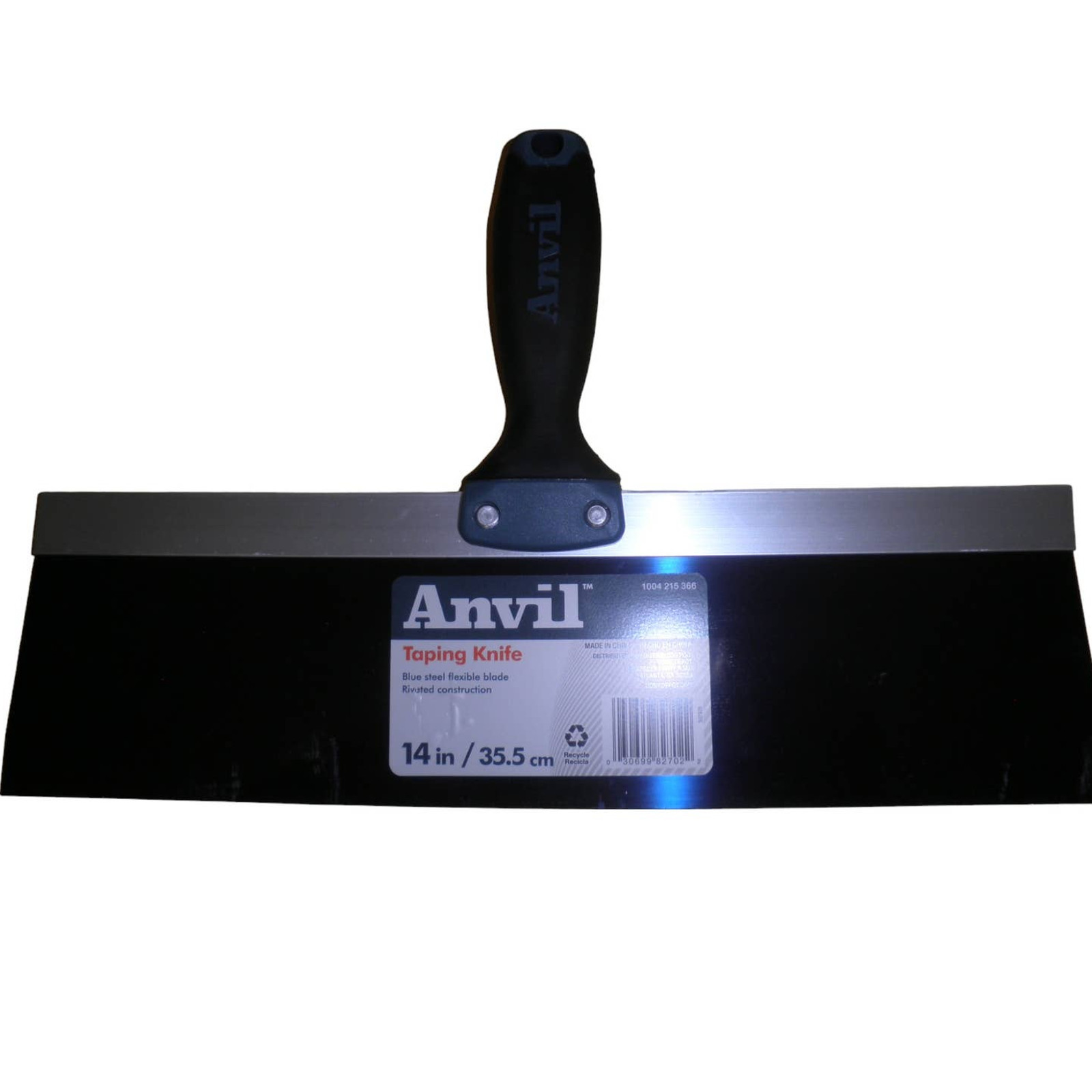 4-PK Anvil 14 in. Blue Steel Taping Knives with Soft Grip 5 in. Handles