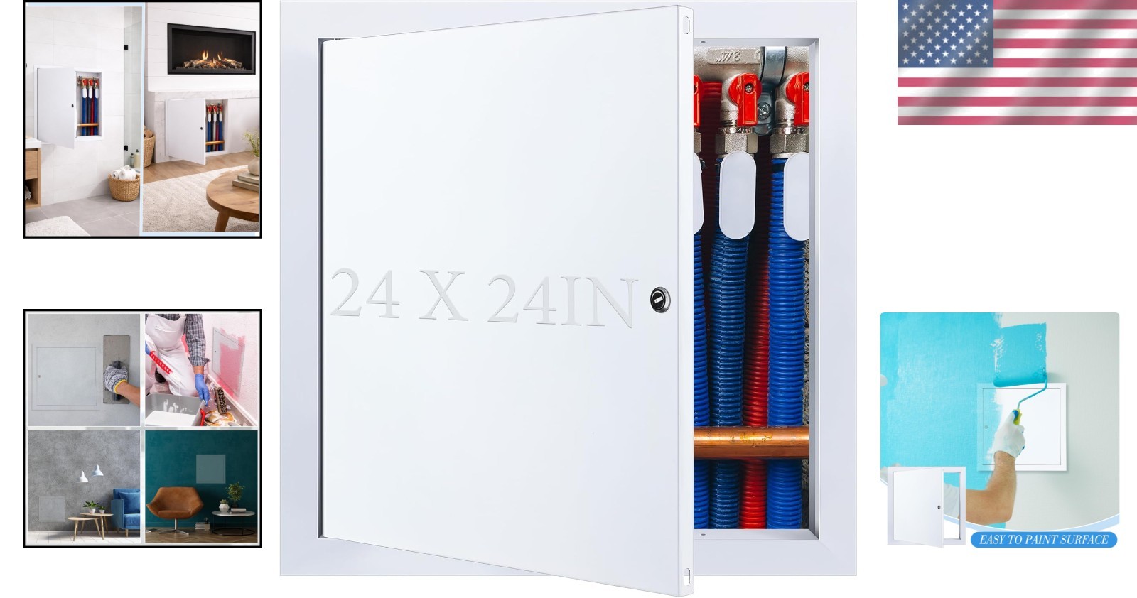 Access Panel 24×24 Inch Aluminum Wall Mount for Plumbing Electrical HVAC Drywall