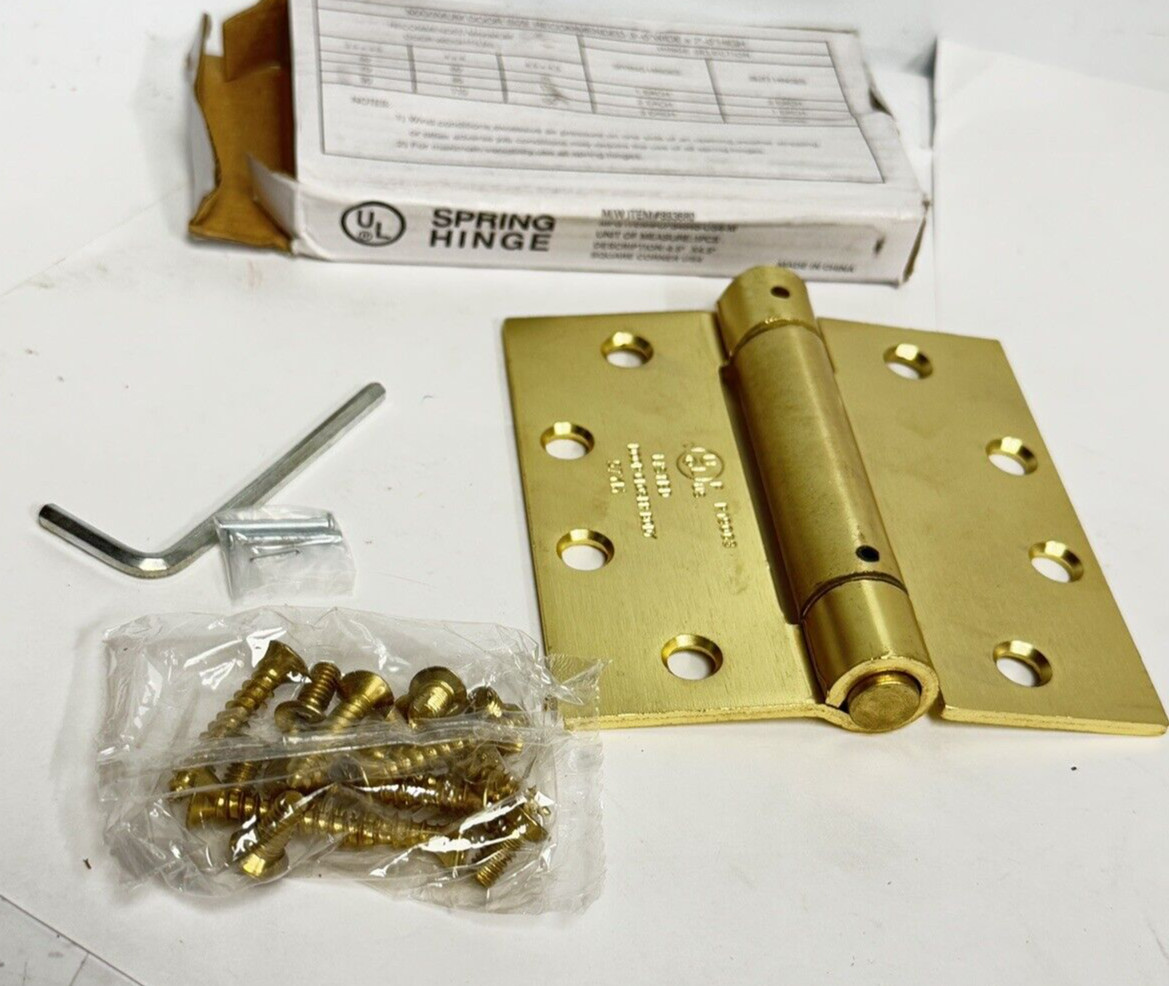3-Pk Satin Brass 4.5″x4.5″ Square Corner Spring Hinge Door Closer Body 57YM