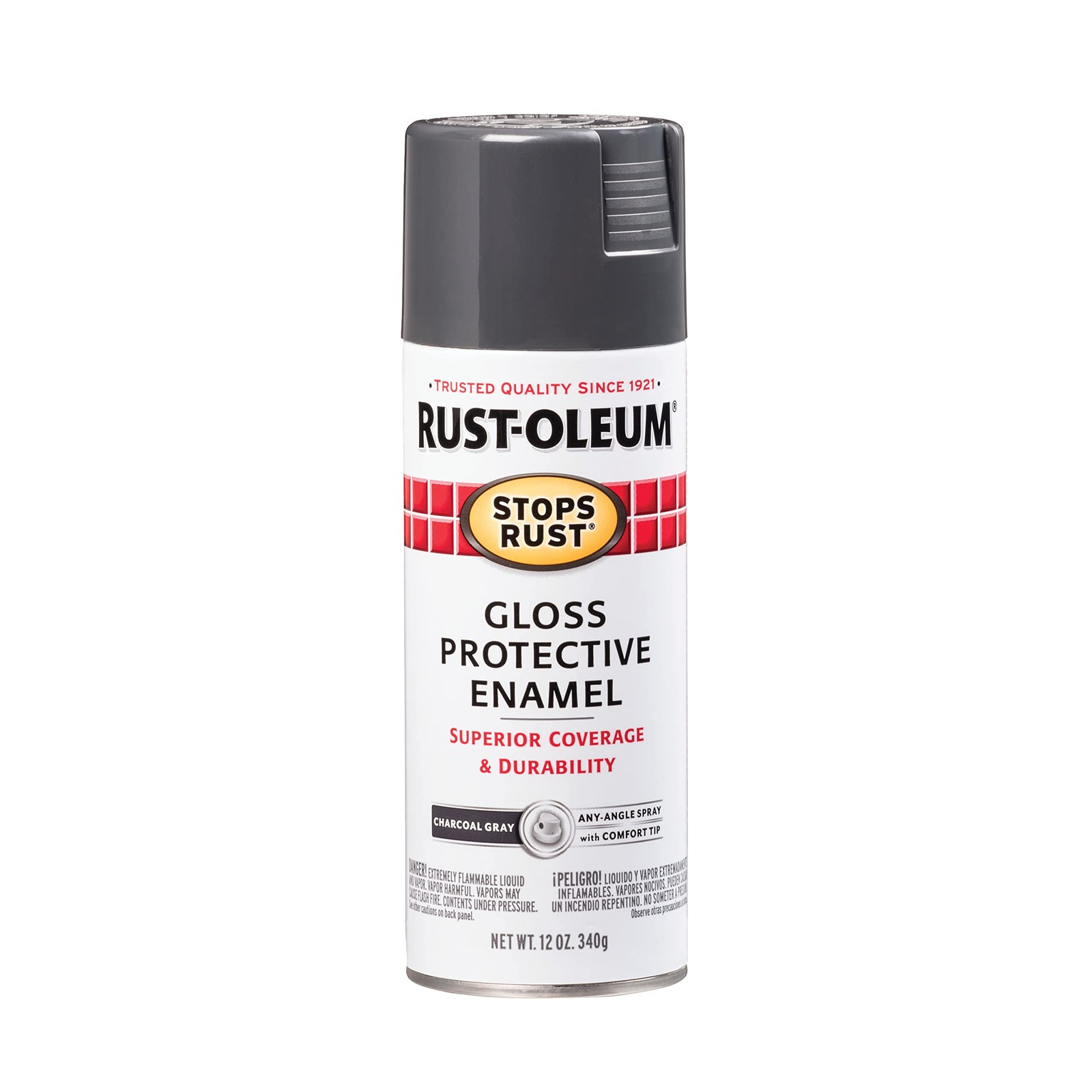 Rust-Oleum 7784830 Stops Rust Spray 12 Ounce (Pack of 1), Gloss Charcoal Gray