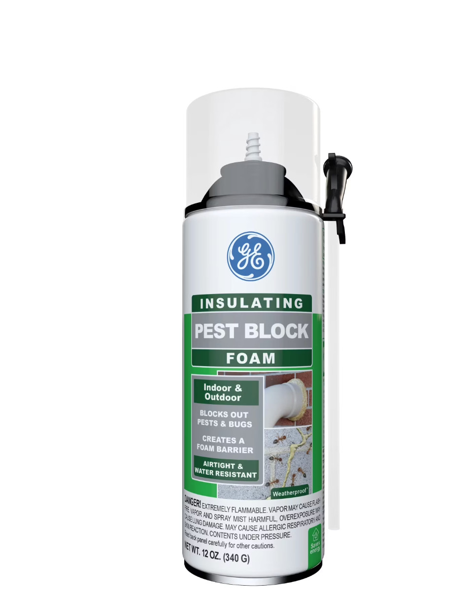 🚨TWO PACK 12 OZ CANS! New GE Pest/Rodent Block Insulating White Foam Sealant🚨