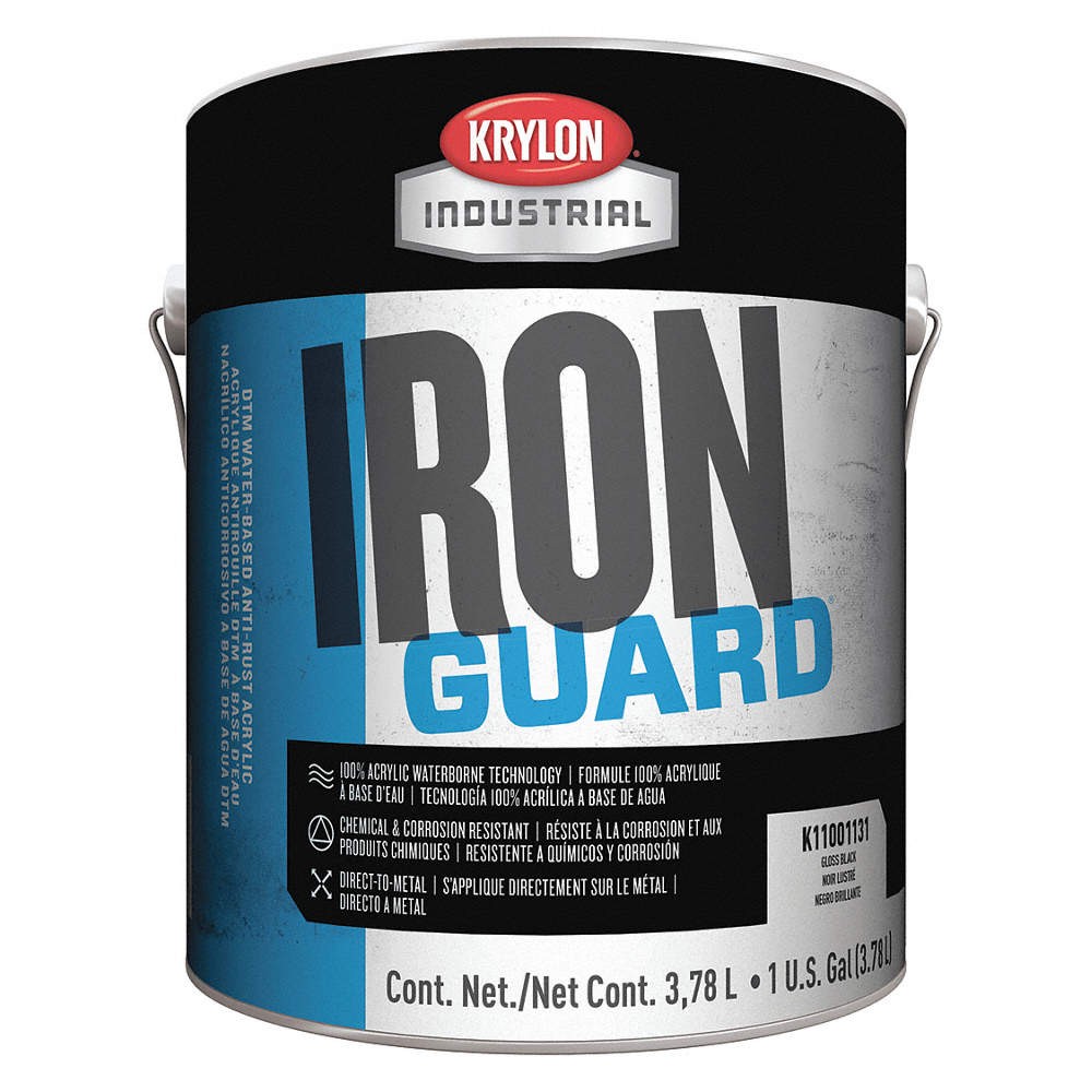 KRYLON K11003271 Acryl Enamel,Light Machine GrayGlos,1gal 3VZG9