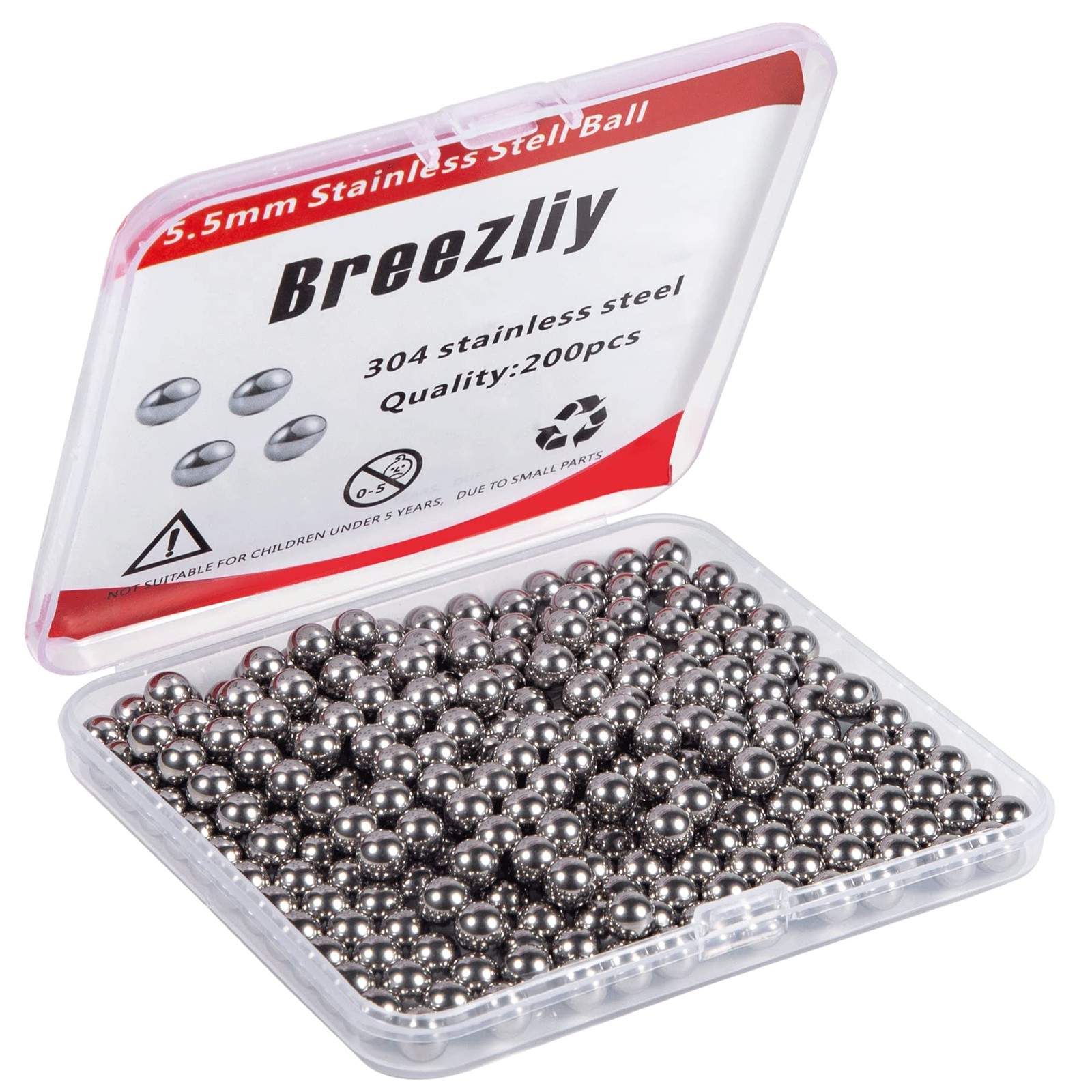 200 Pcs 5.5mm Stainless Steel Paint Mixing Balls Agitator Ball Set for Hobby