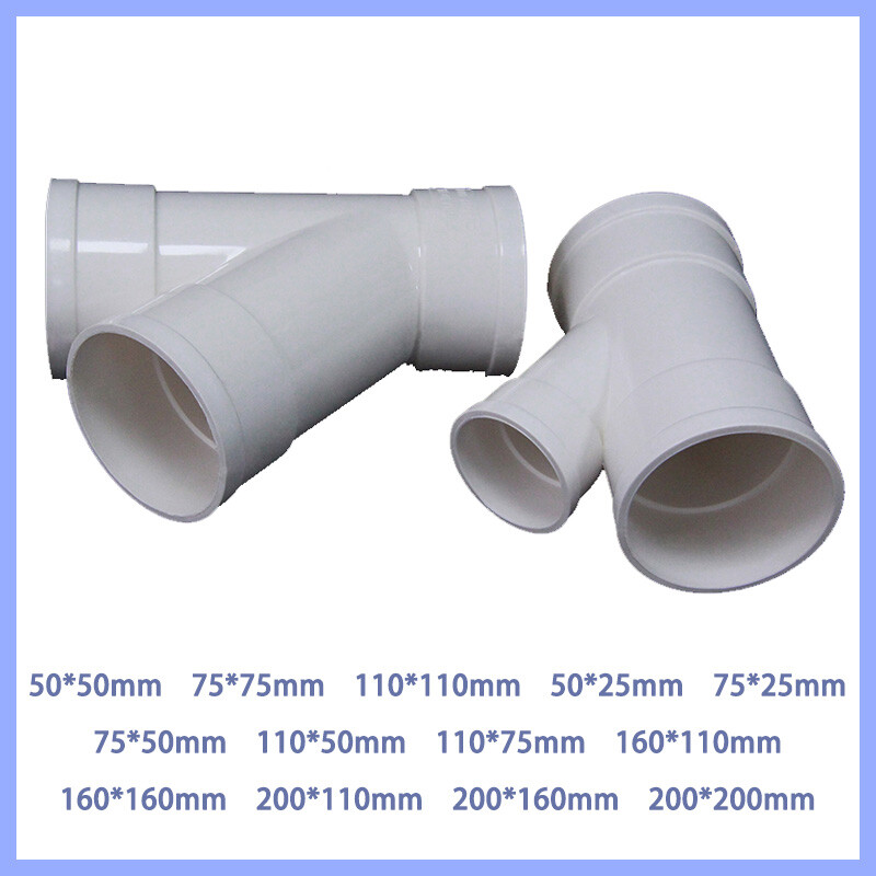 PVC 45 Degree Tee Equal/Reducer 3-Way Y Piece Drainage Pipe Fittings Adapter New
