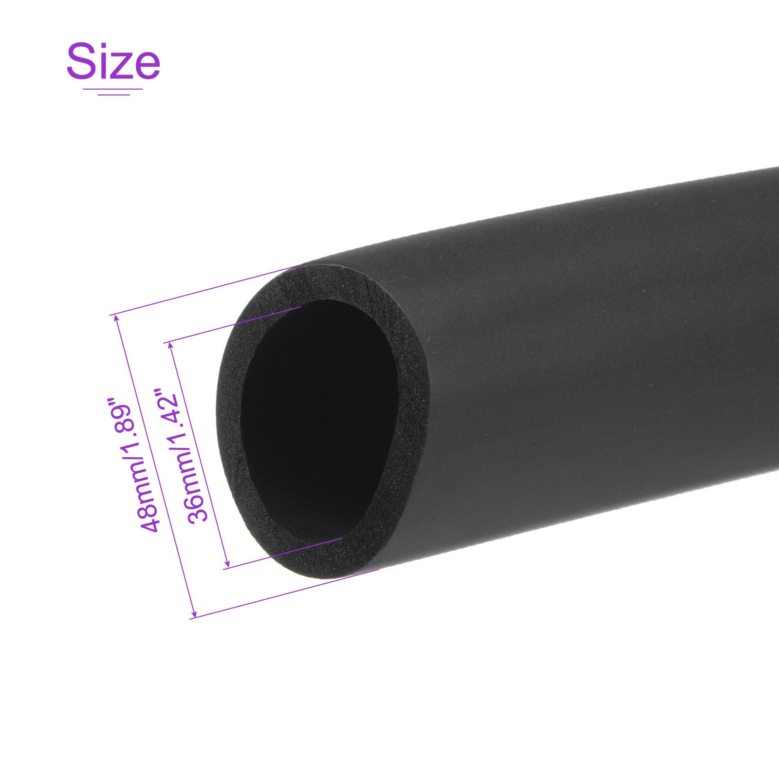 Foam Grip Wrap Closed Cell Foam Tubing Non-slip 36mm ID x 6mm Thick 5ft Black