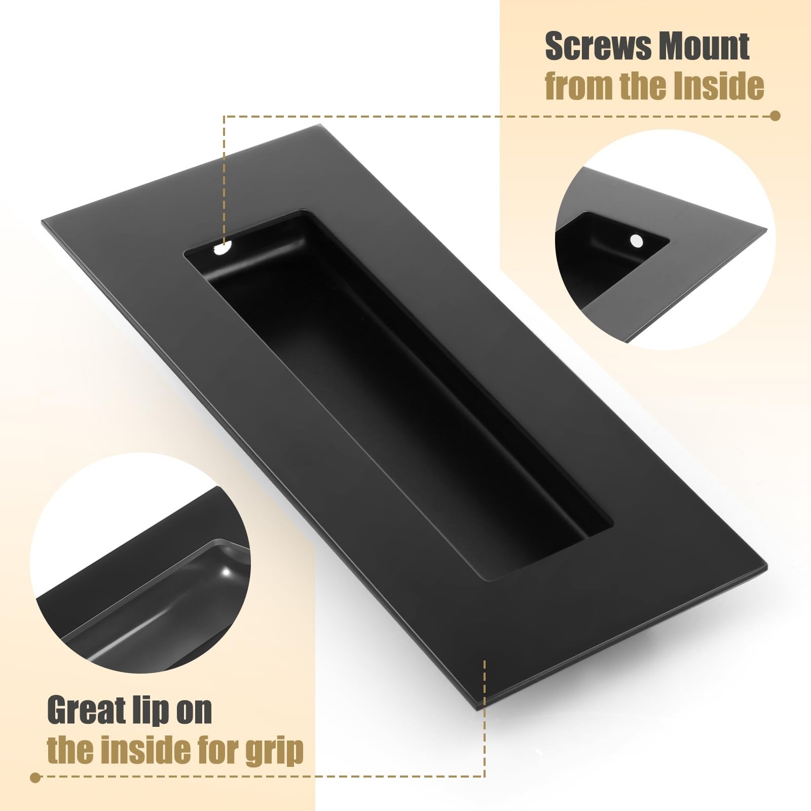 HBL’ Pocket Door Hardware Set – 2 Recessed Flush Finger Pulls & 1 Edge Pul