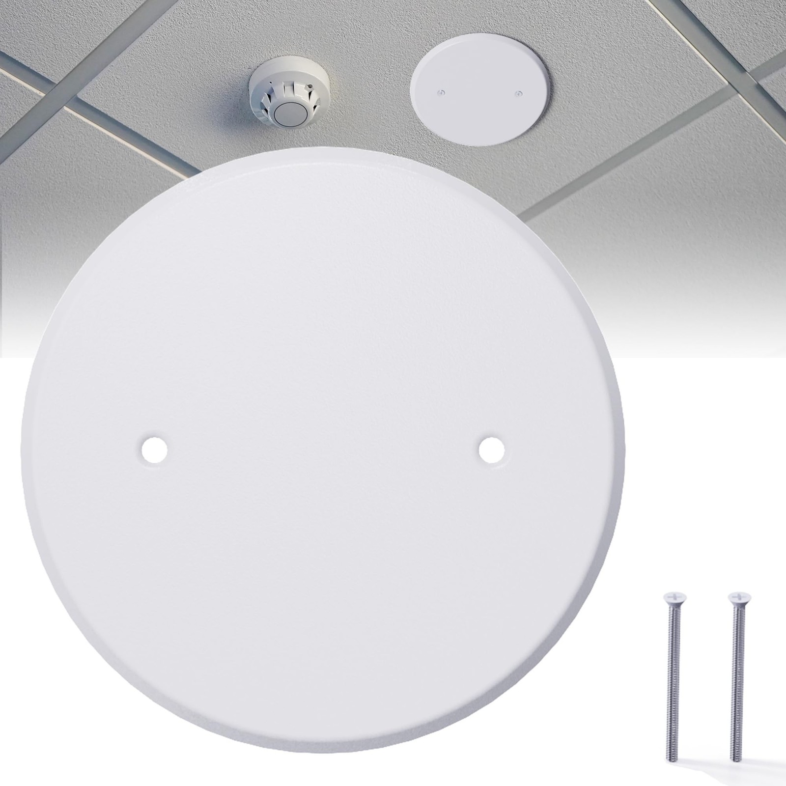 1 Pcs Ceiling Cover Plate, 5 inch Round Outlet Covers Plate For 3-1/2 inch El…