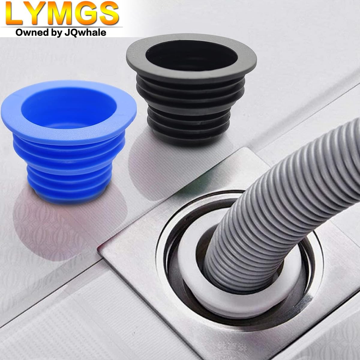 LYMGS Universal Fit Drain Pipe Hose Silicone Plug, Washing Blue,white,black