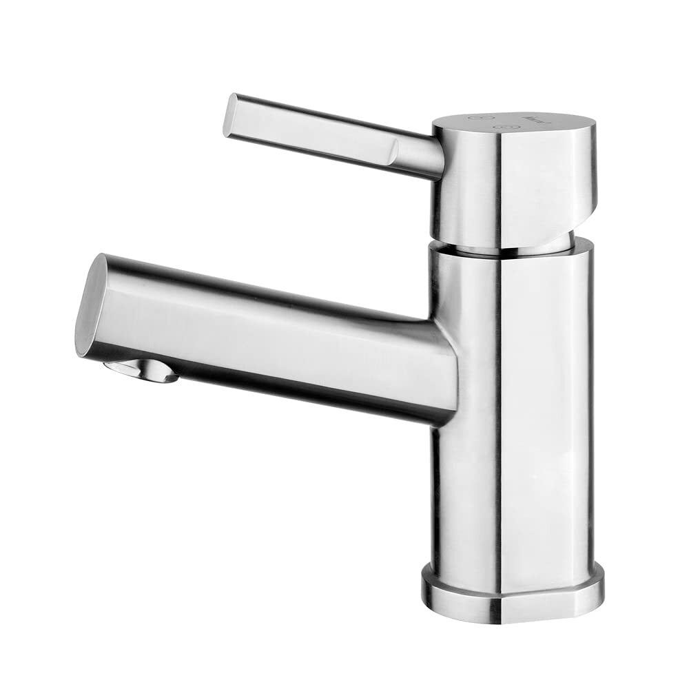 Whitehaus WHS0311-SB-BSS Single Hole Single Lever Lavatory Faucet Brushed