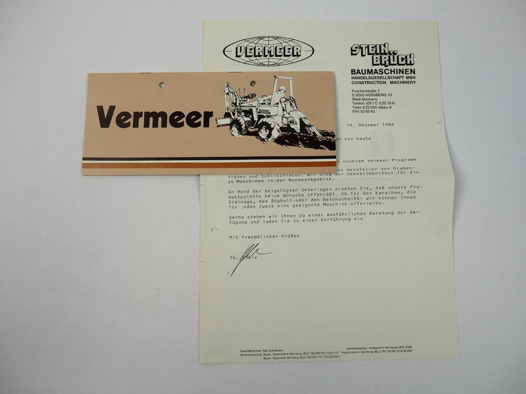 Brochure Vermeer Steinbrück Trenchers Crawler Cutters Asphalt Cutter 1984