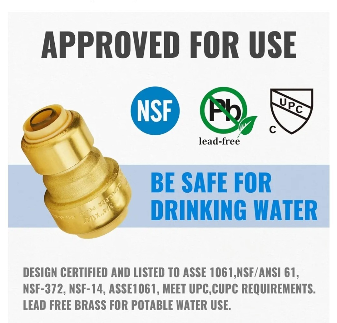 SUNGATOR Reducing Coupling, 3/4-Inch by 1/2-Inch Push Fit Straight Coupling