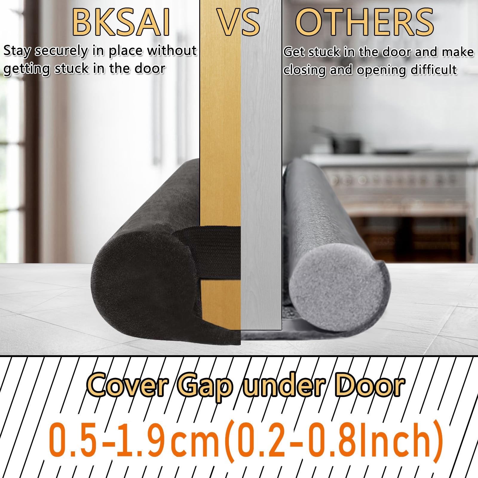 Door Draft Stopper for Doors 29-35″ No Adhesive Draft Stopper for Bottom of D…