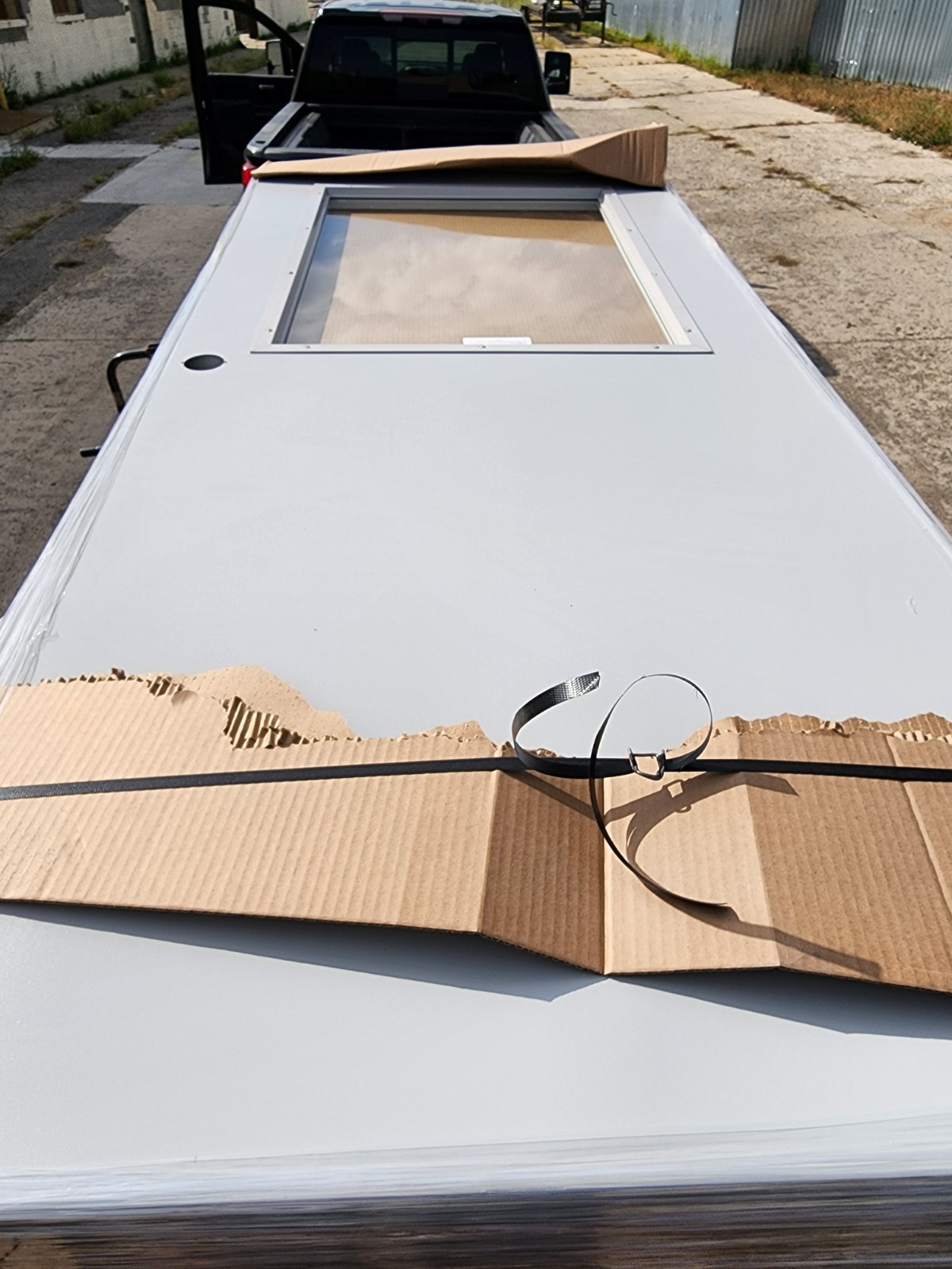 White Business Hollow Metal Door with Large Window (3′ x 7′)