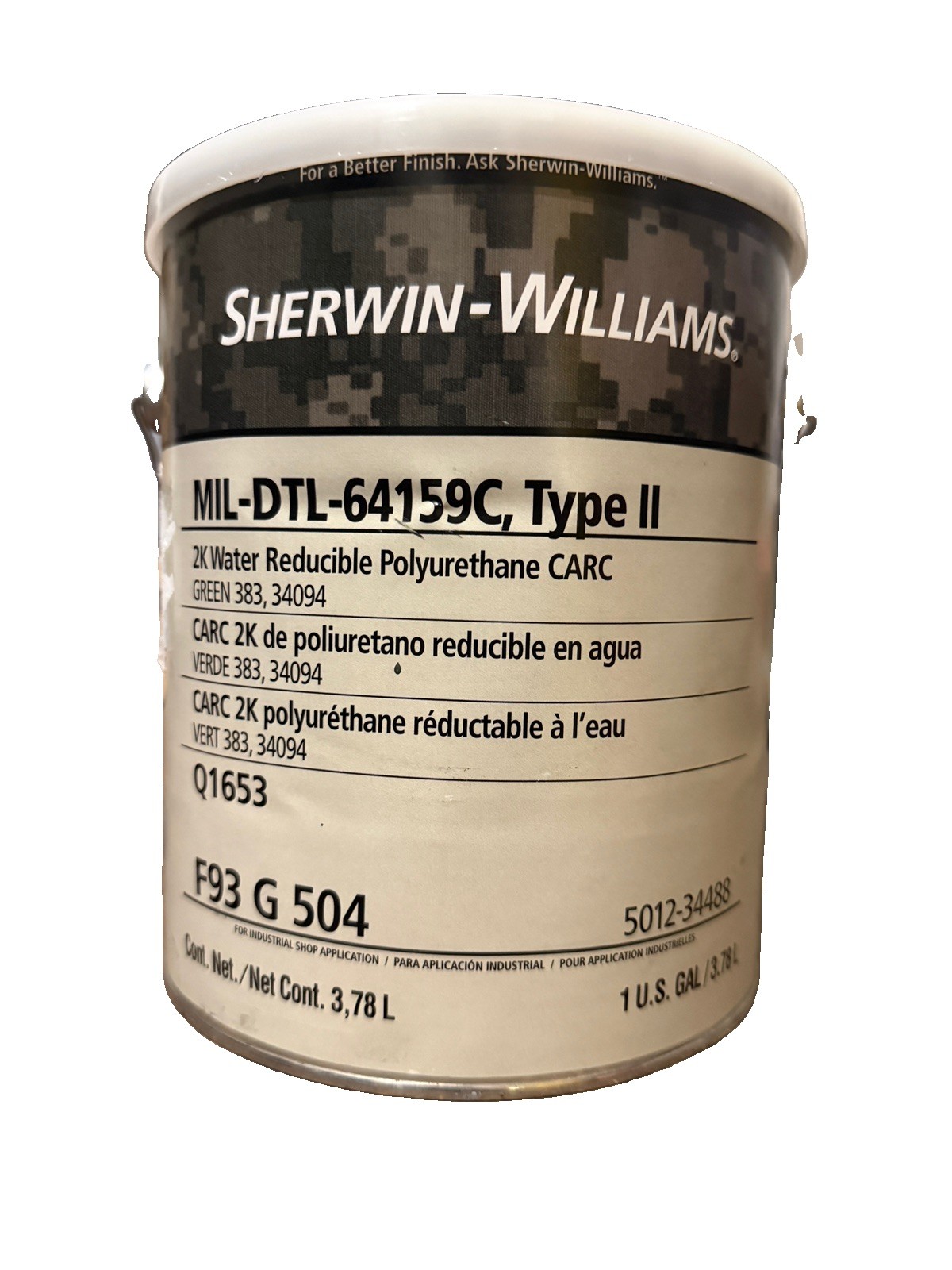 Sherwin Williams 1/3 GALLON MIL-DTL-64159C Polyurethane and 1 GALLON V93V502 CAT