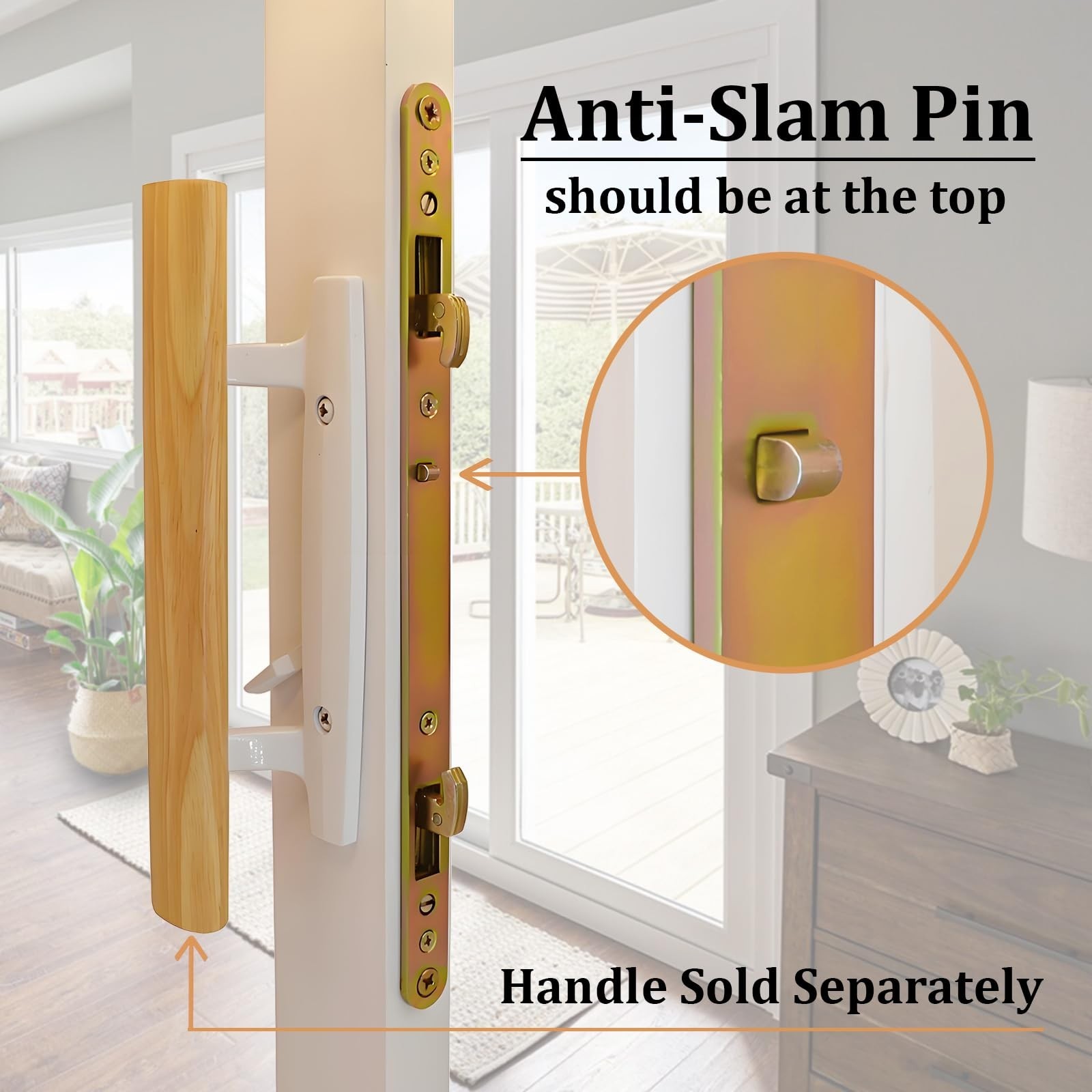 Multi-Point Mortise Lock for Sliding Patio Glass Door, Dual Point Hooks Latch…