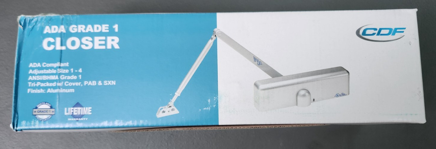 CDF Ada Door Closer Grade 1, Spring Tension 1-4, TC2201-ADA-PACOVSXN-AL-C, Alumi