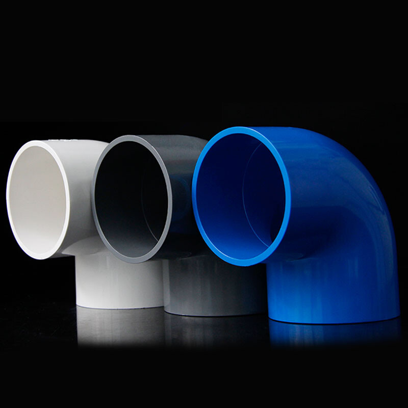 PVC Pipe Coupling Connector 90 Degree Elbow White Blue Grey Inner Dia 16~200mm