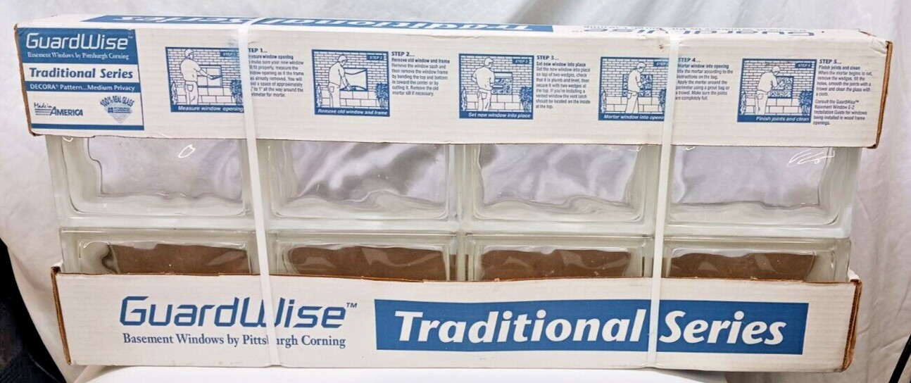 31 in. x 13.5 in. Guardwise Non-Vented Glass Block Window – NEW