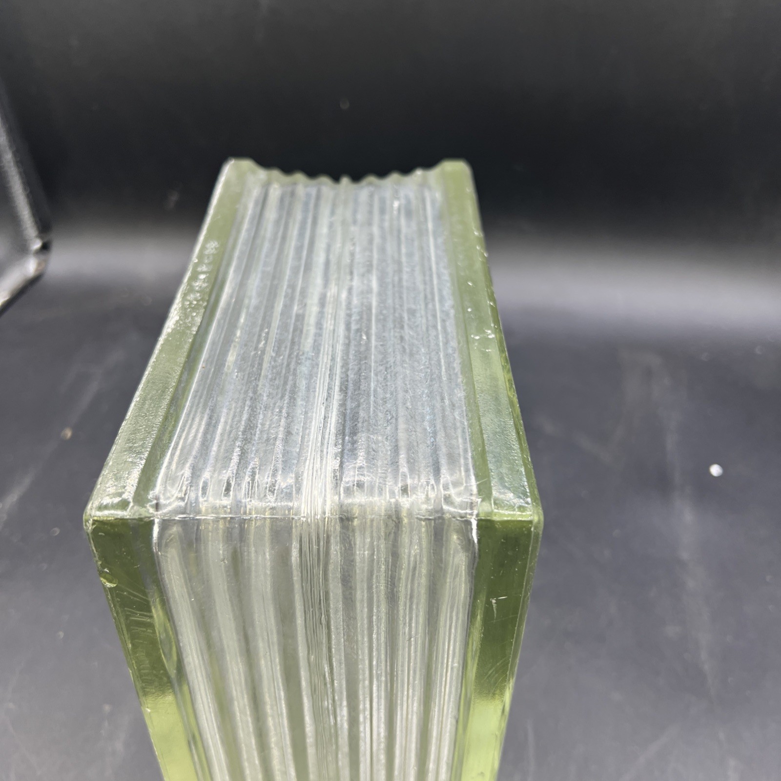 Vintage Architectural Glass Block Brick Wavy 8x8x4 (7 3/4 x 7 3/4 x 3 3/4)