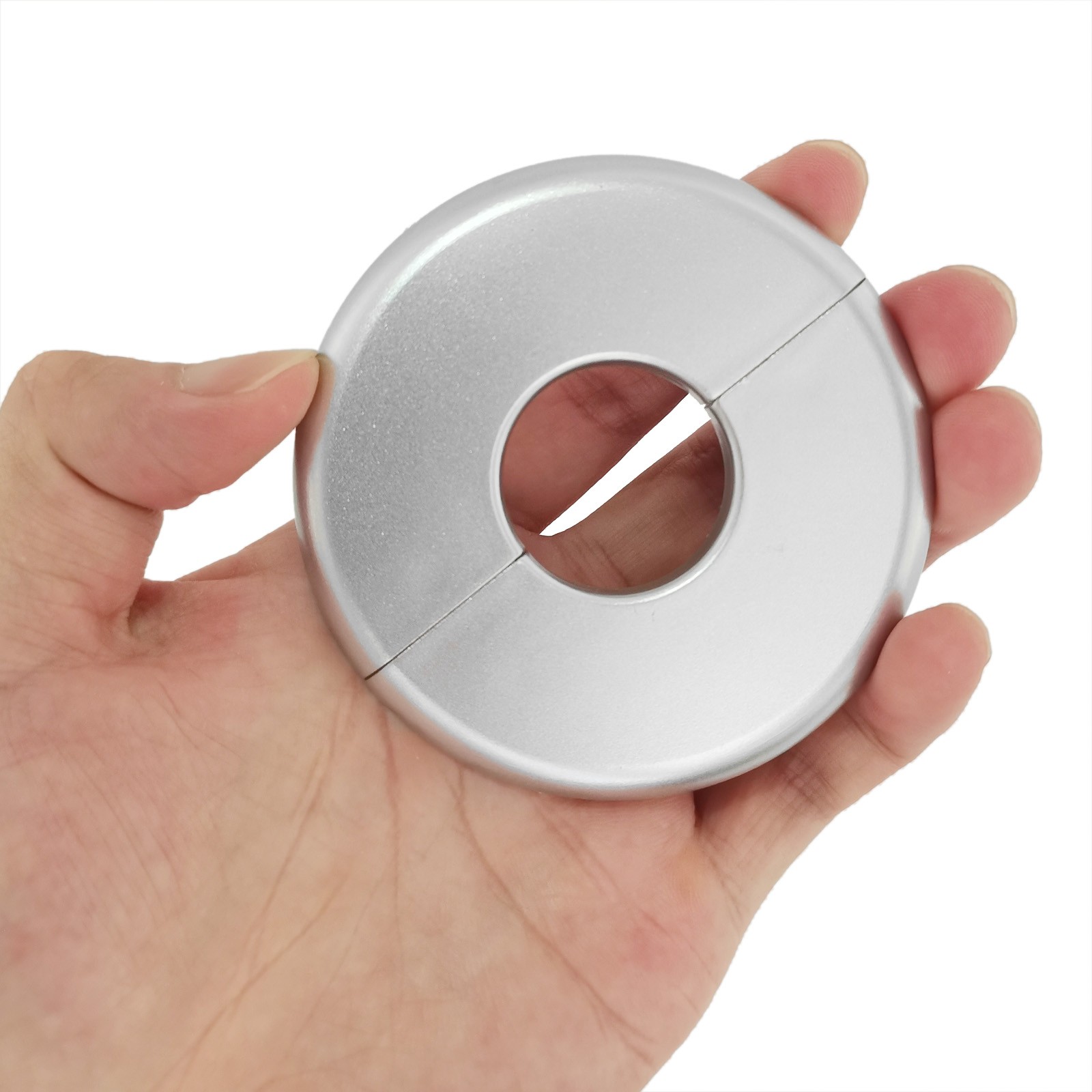 2pcs Wall Split Flange 26.5mm/1″ Self-Adhesive Plumbing Cover Plates, Silver