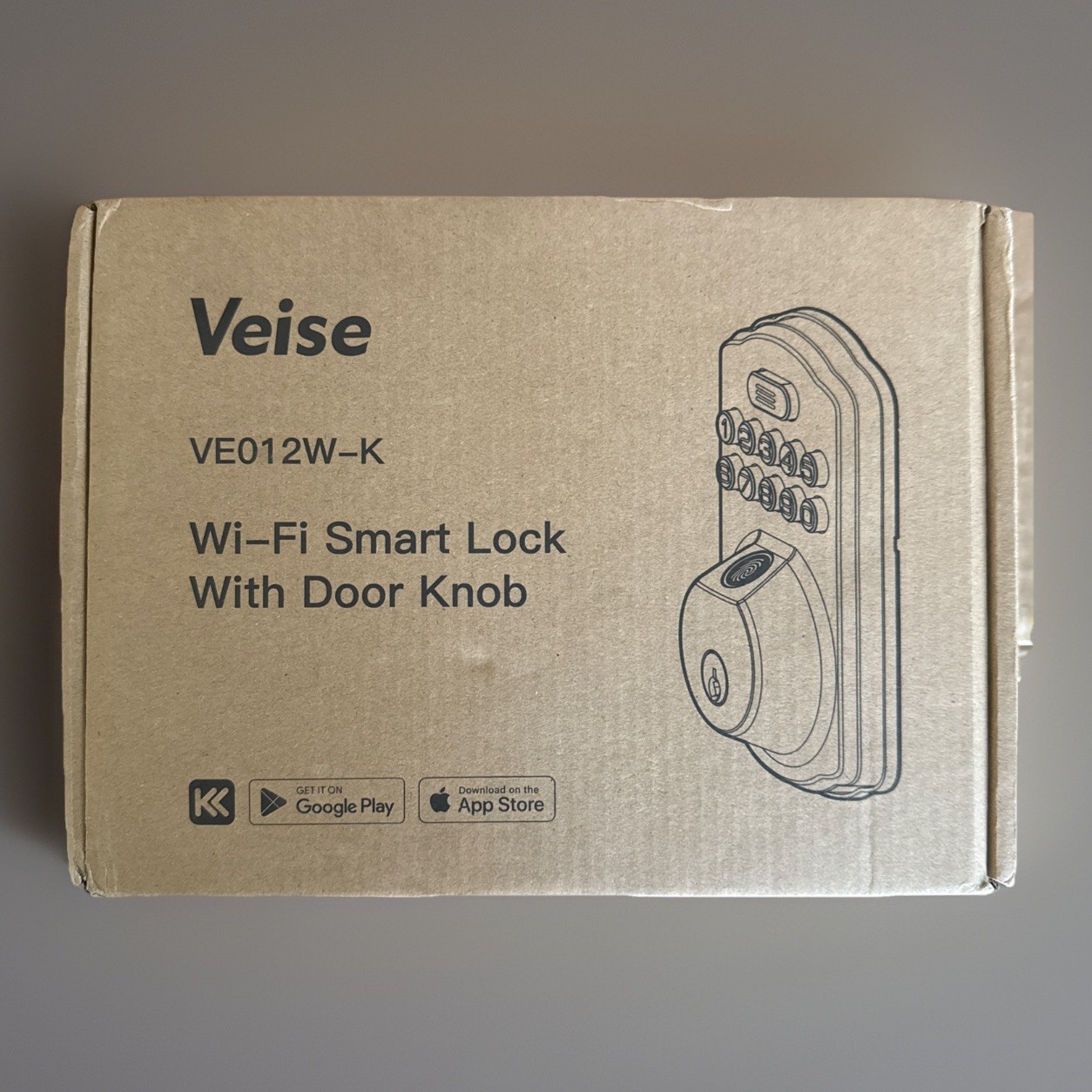 Veise VE012W Built-in WiFi Fingerprint Smart Lock, App Remote Satin Nickel Round
