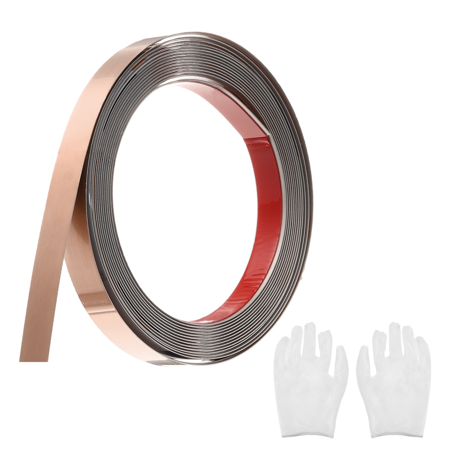 Brushed Rose Gold Peel Stick Wall Molding Trim with Glove,0.6″x 16.4Ft