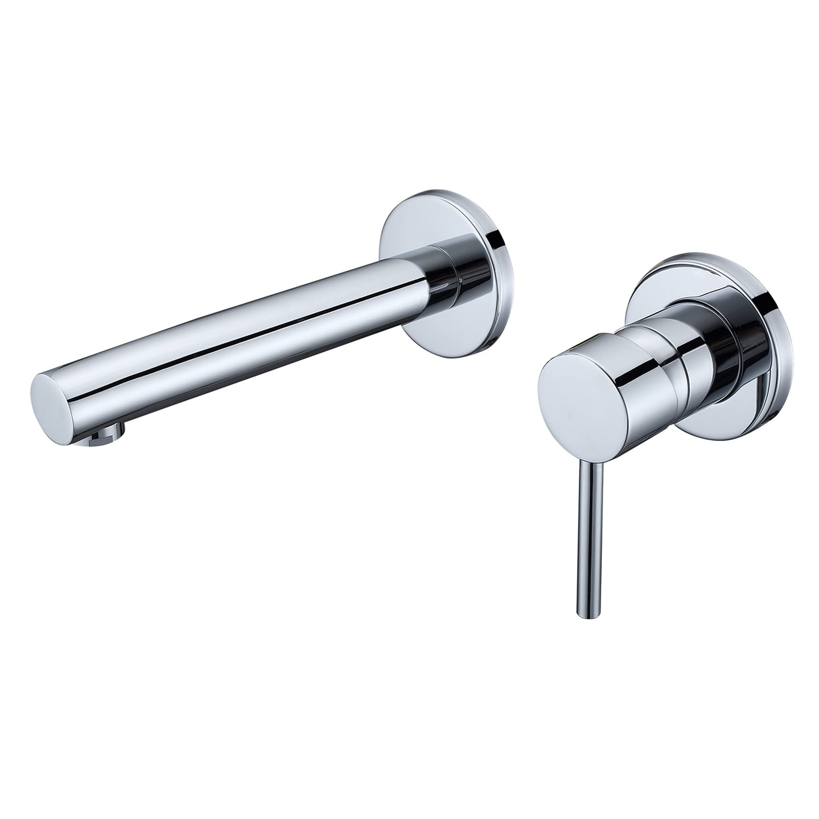 SUMERAIN Wall Mount Faucet for Bathroom Sink, Modern Right Handle, Chrome