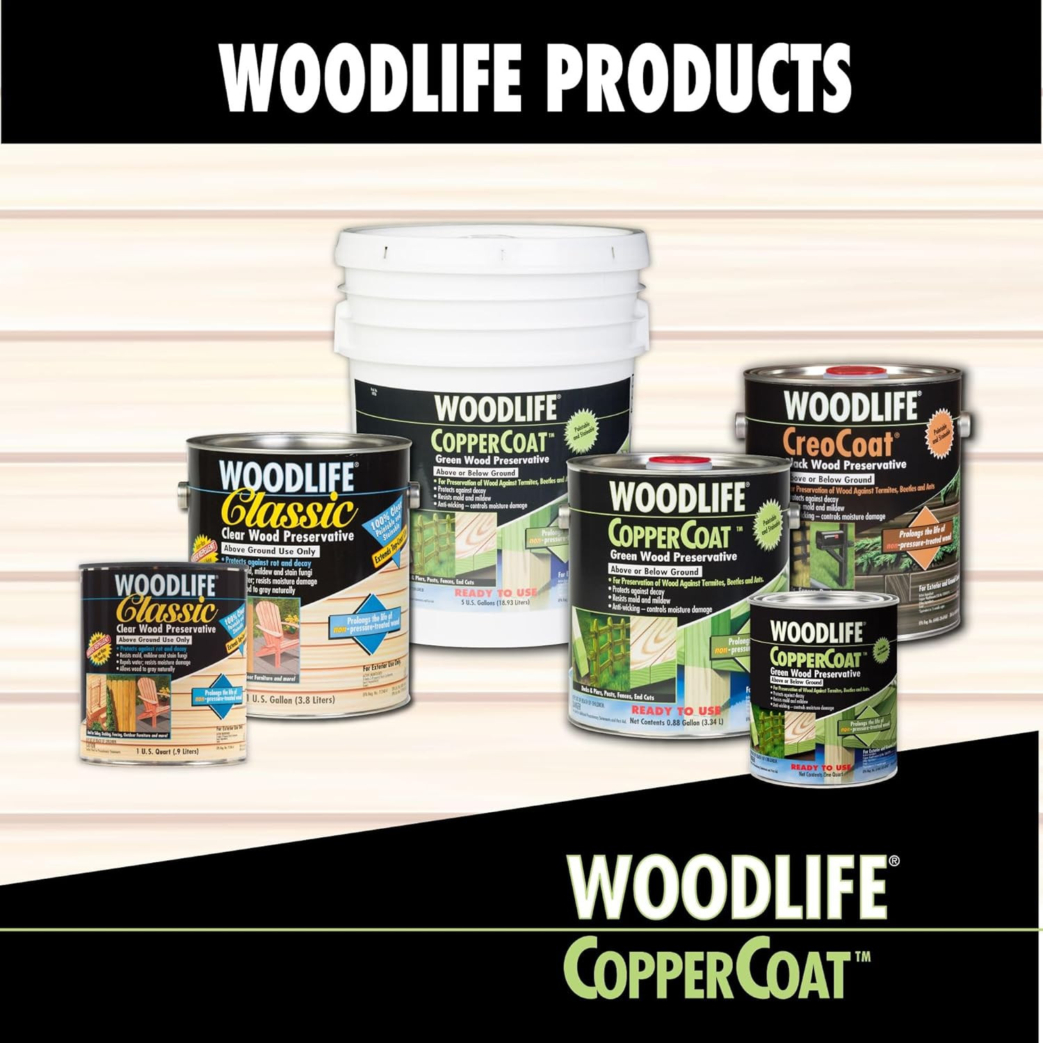 WOODLIFE Coppercoat Green Wood Preservative 4-Pack, 0.88 Gallon Each