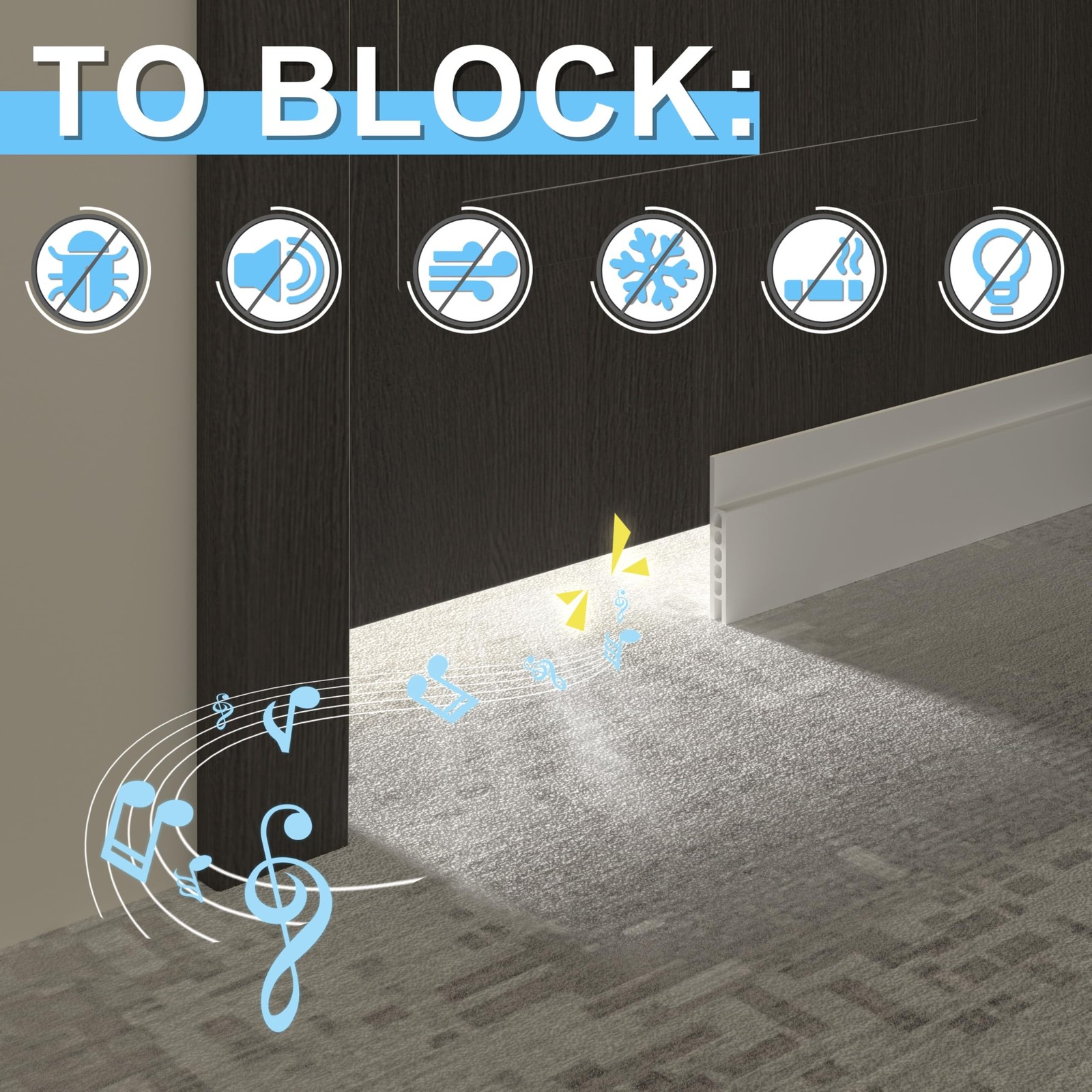SYIPO 2 Pack Under Door Draft Stopper, 39″ Premium Door Sweep Seal Strip Door…
