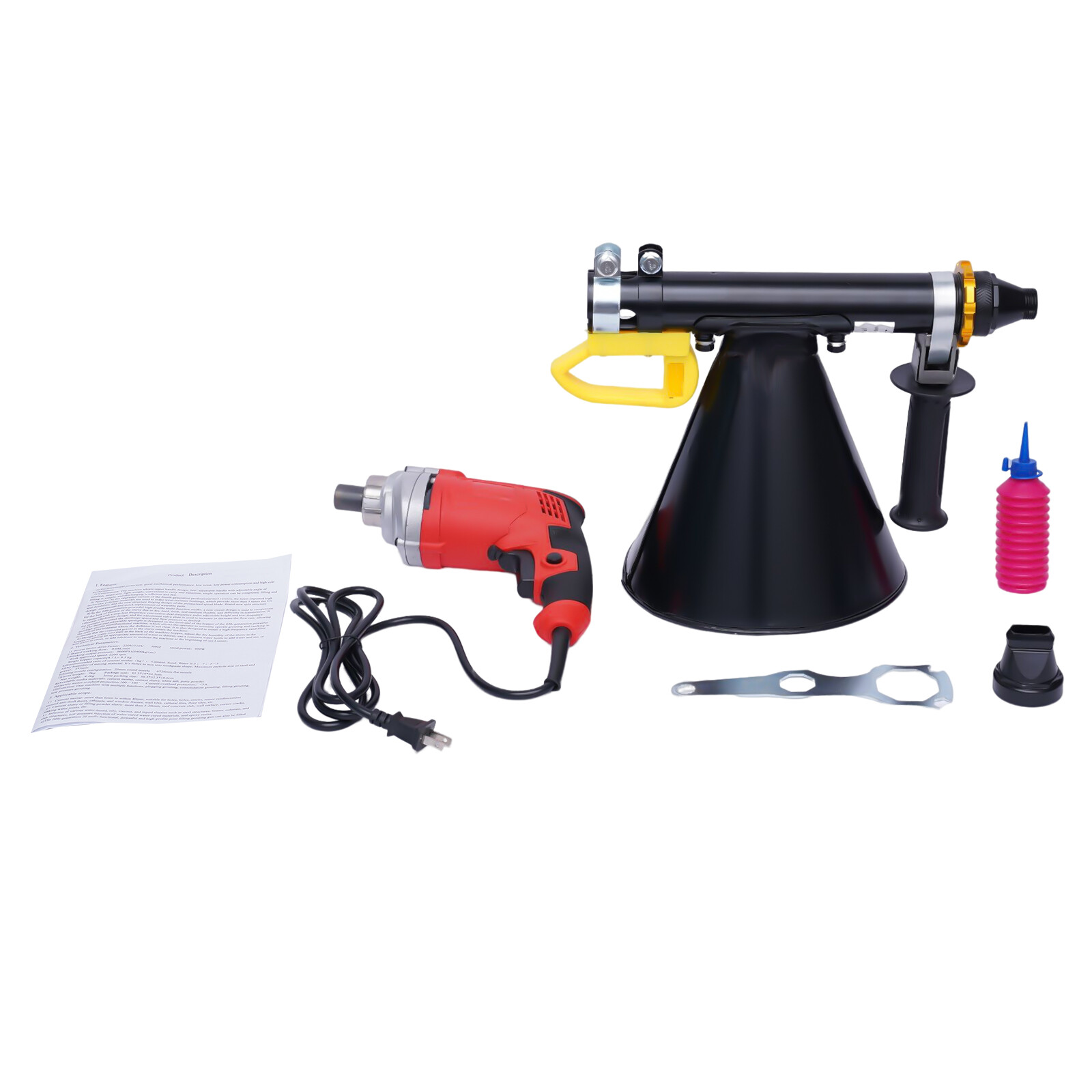 750W Electric Mortar Grout Gun for Brick Pointing Cement Applicator Caulking