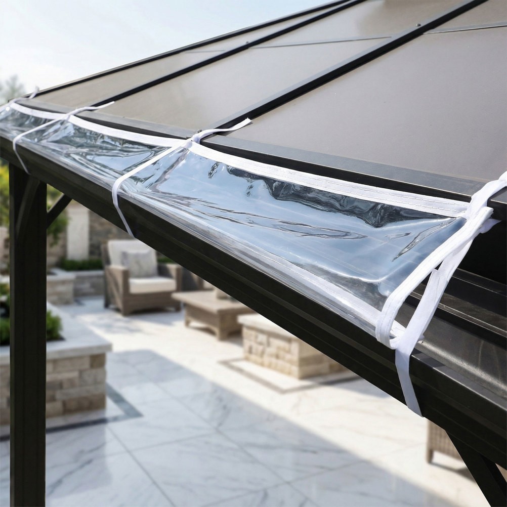 Heavy Duty Canopy Rain Gutter 8.2 Feet, 17.72″ Wide Waterproof Tent Drainage
