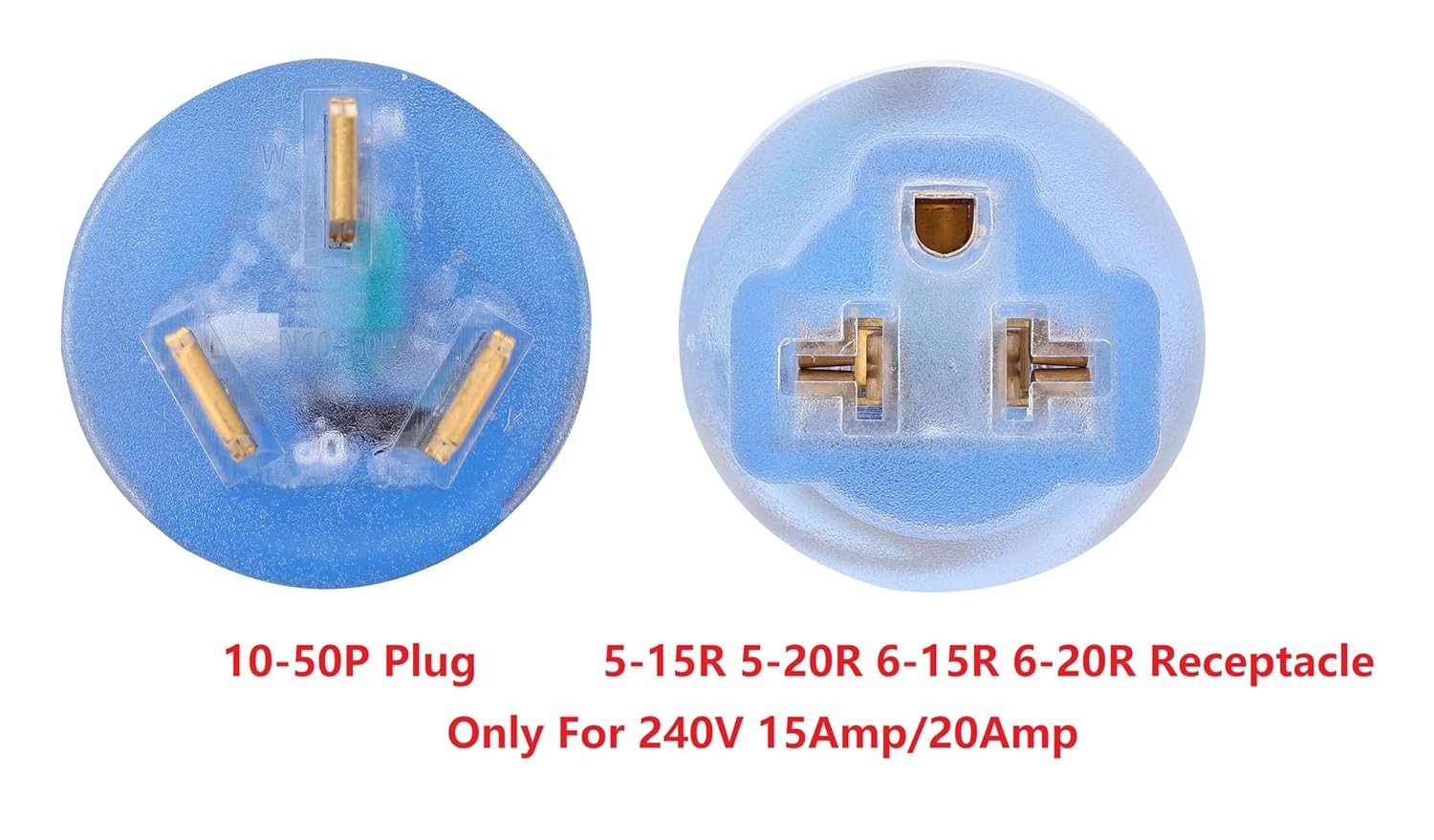 ONETAK NEMA 10-50P to 5-15R 5-20R 6-15R 6-20R Compact 240V 50 Amp 3 Blue
