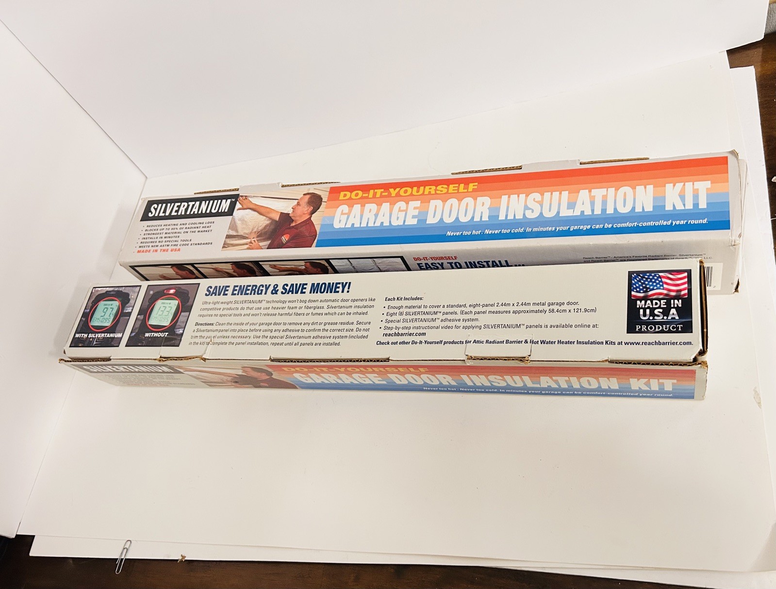 Silvertanium Garage Door Insulation Kits 2 New in Boxes Usa Made #3122