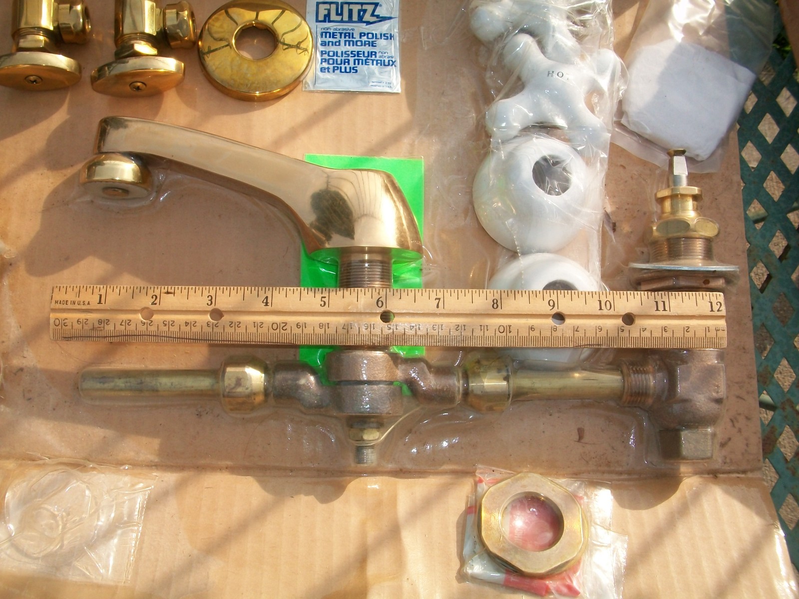 Chicago Faucets Gold Sink Faucet Adjustable Centers. 12” As/Is READ