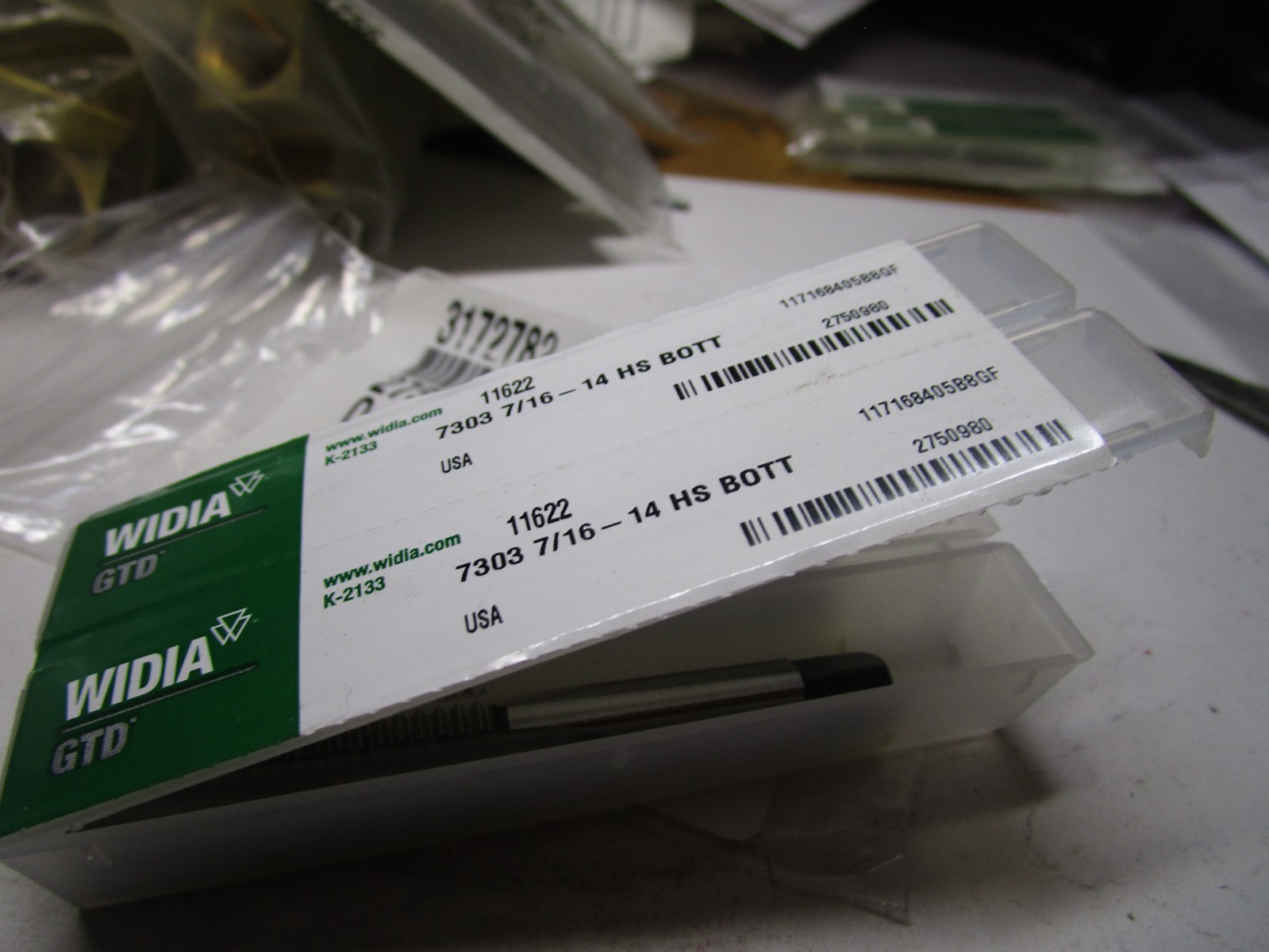7303/11622 7/16-14 Uncoated HSS Full Bottom 1-2 Pitch Maintenance Hand Tap QTY 2