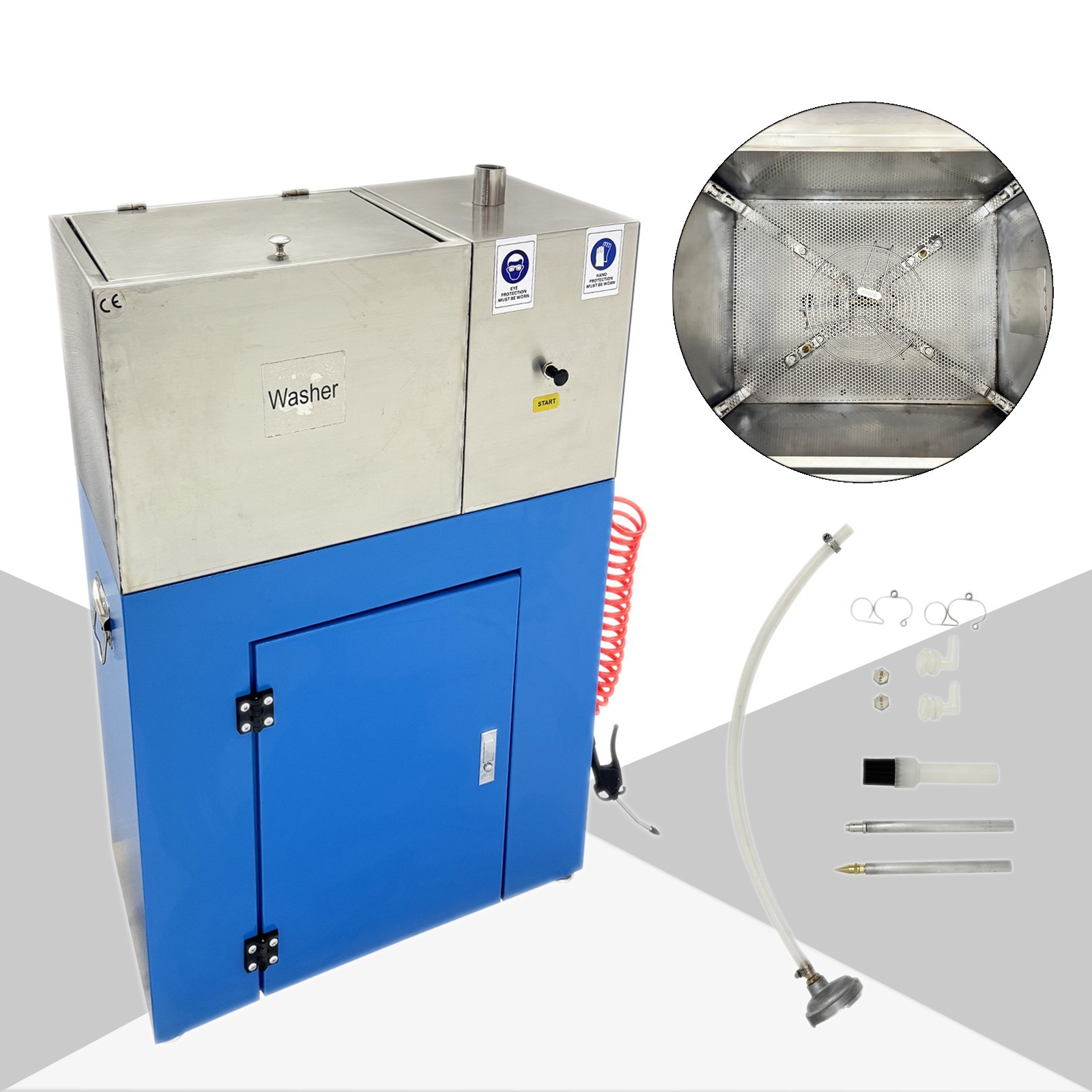 Spray Gun Cleaning Machine (Pneumatic, 14 Jets, 17.25*13.5*14.25” Wash Tank)