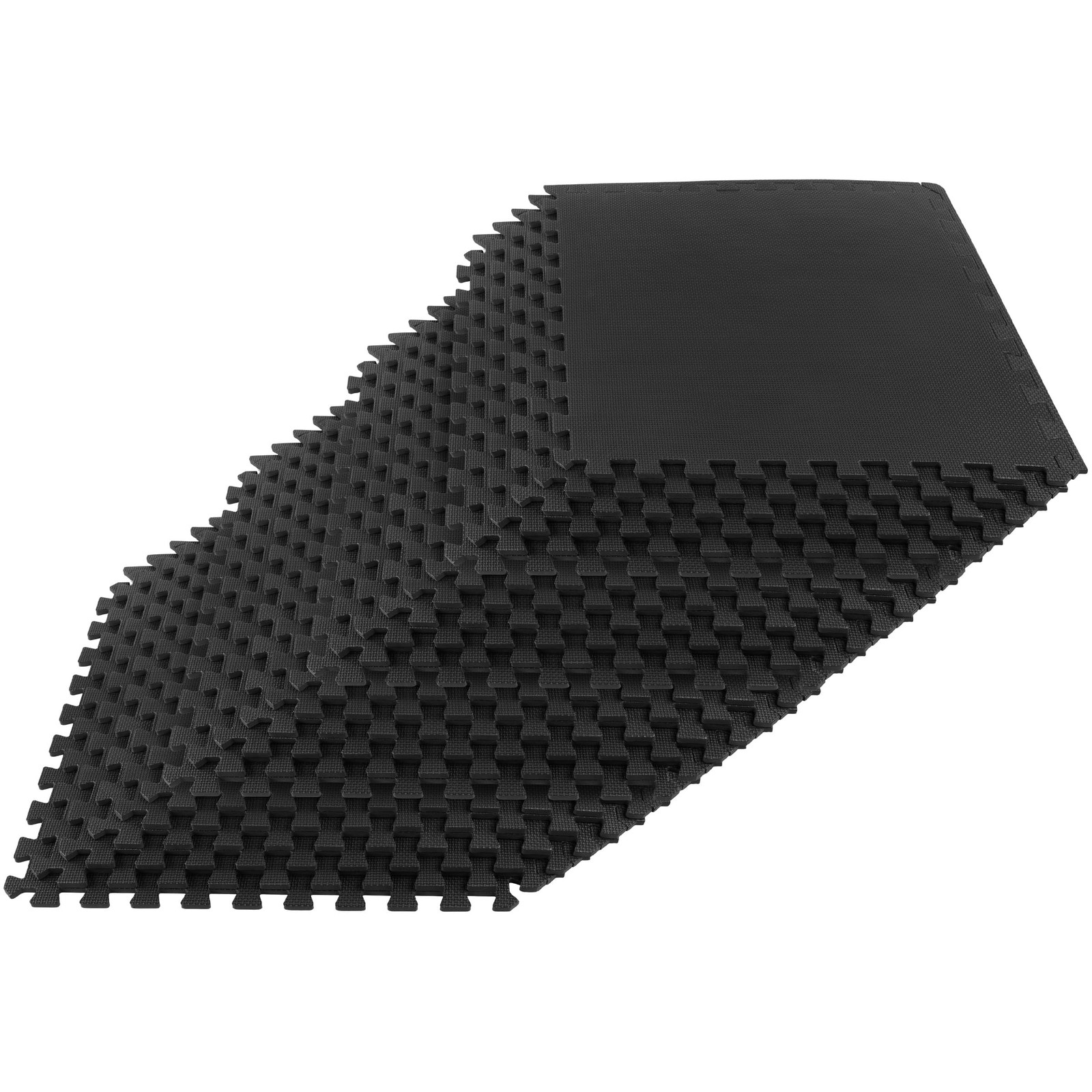 EVA Foam Mat Tiles 24-Pack – 96 SQ FT of 24″L x 24″W x 0.4″Th, Black
