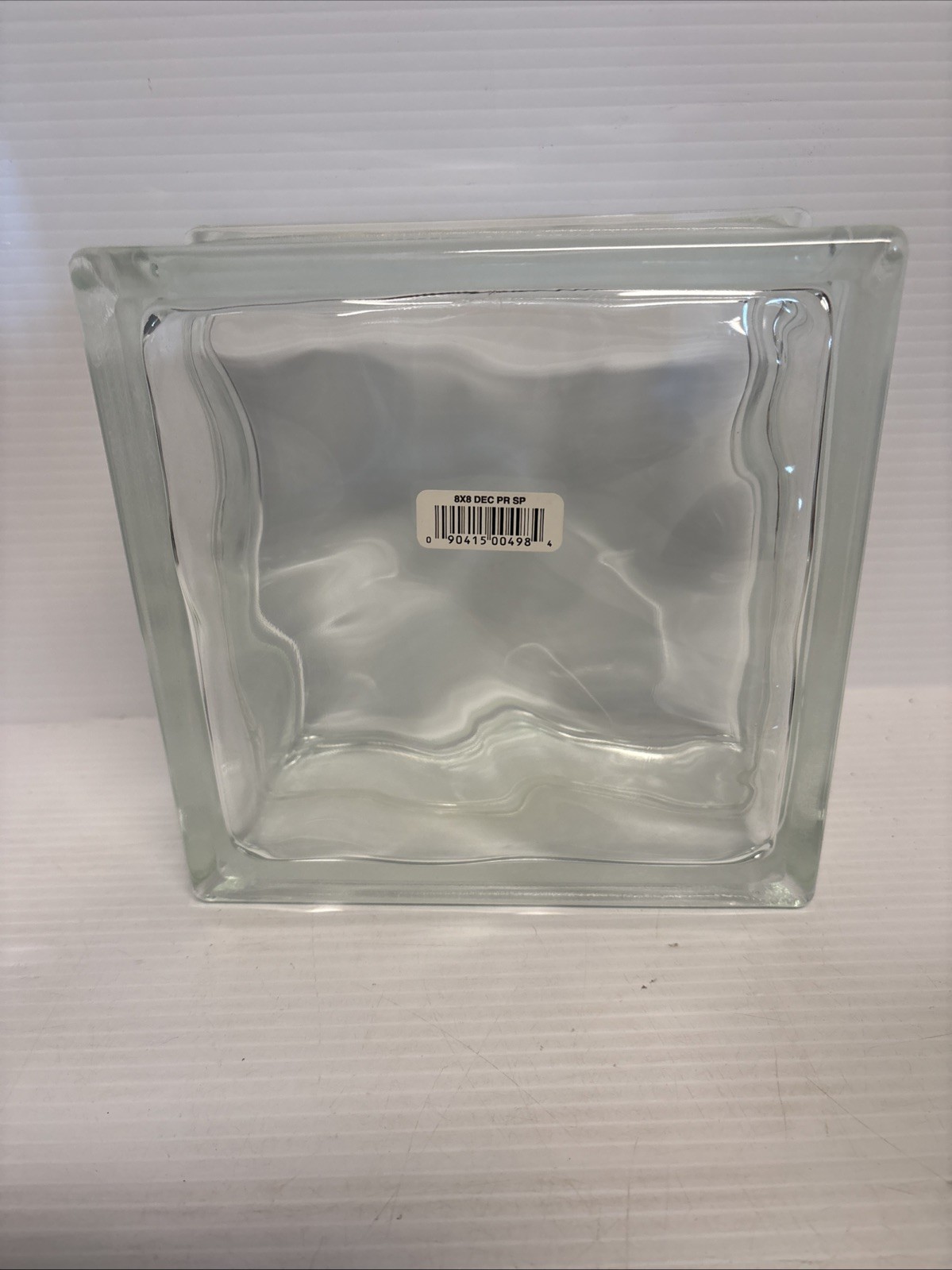 Pittsburgh Corning Decora Glass Block 8X8X4″ RETIRED New Wavy Brick NOS USA