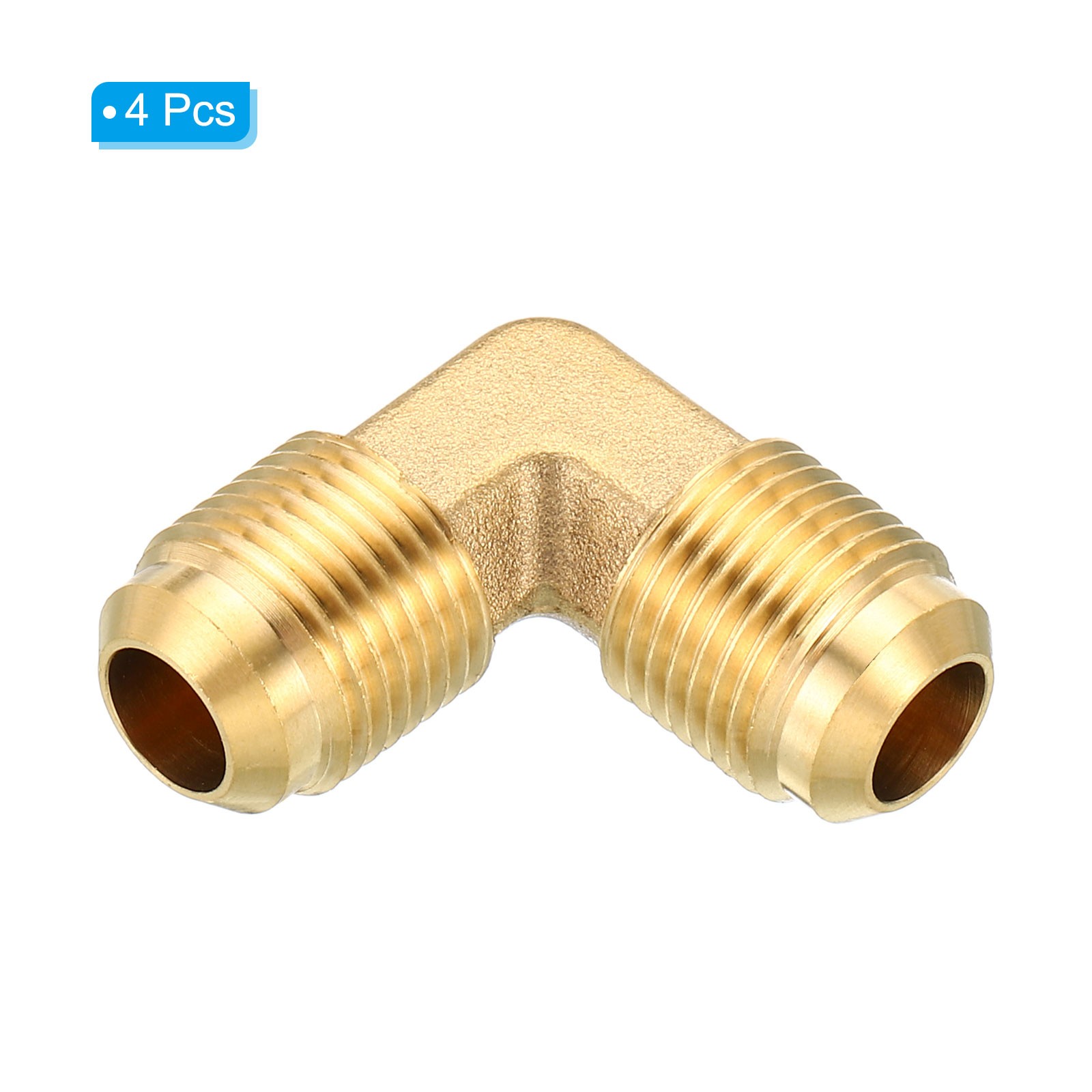 3/8″ x 3/8″ Brass Fitting 4 Pack Flare 90 Degree Elbow Tube Fitting