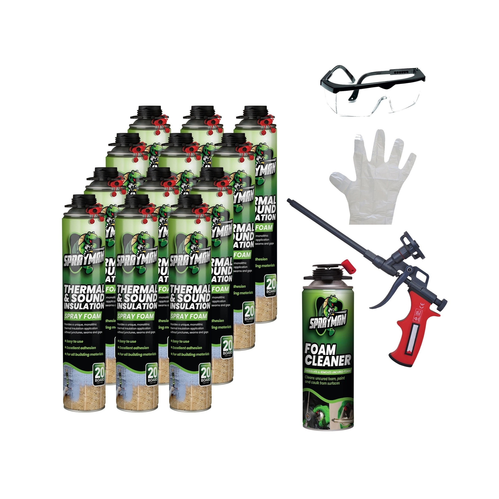 Spray Foam Insulation Kit, Closed Cell Spray Foam Spray | 12 Cans, 240 Board …