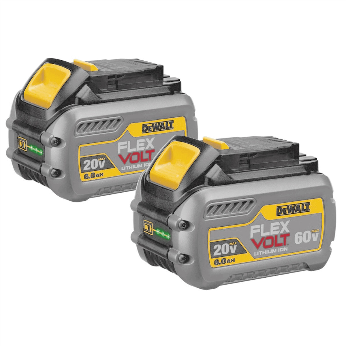 DCB606-2DeWalt FLEXVOLT 20/60V MAX BATTERY 6.0AH 2PK DUEL